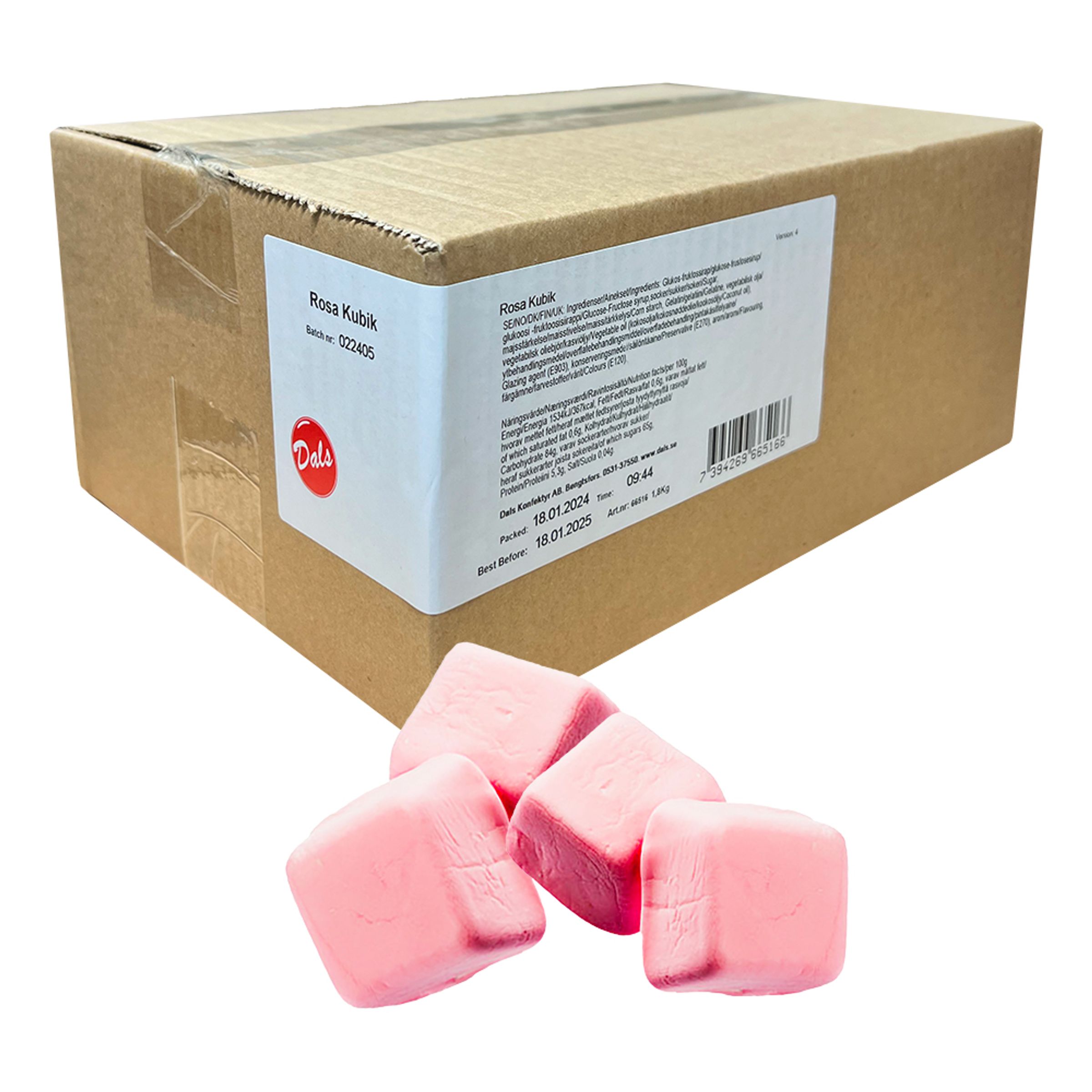 Lyserød Kubik Økonomipakke - 1,8 kg