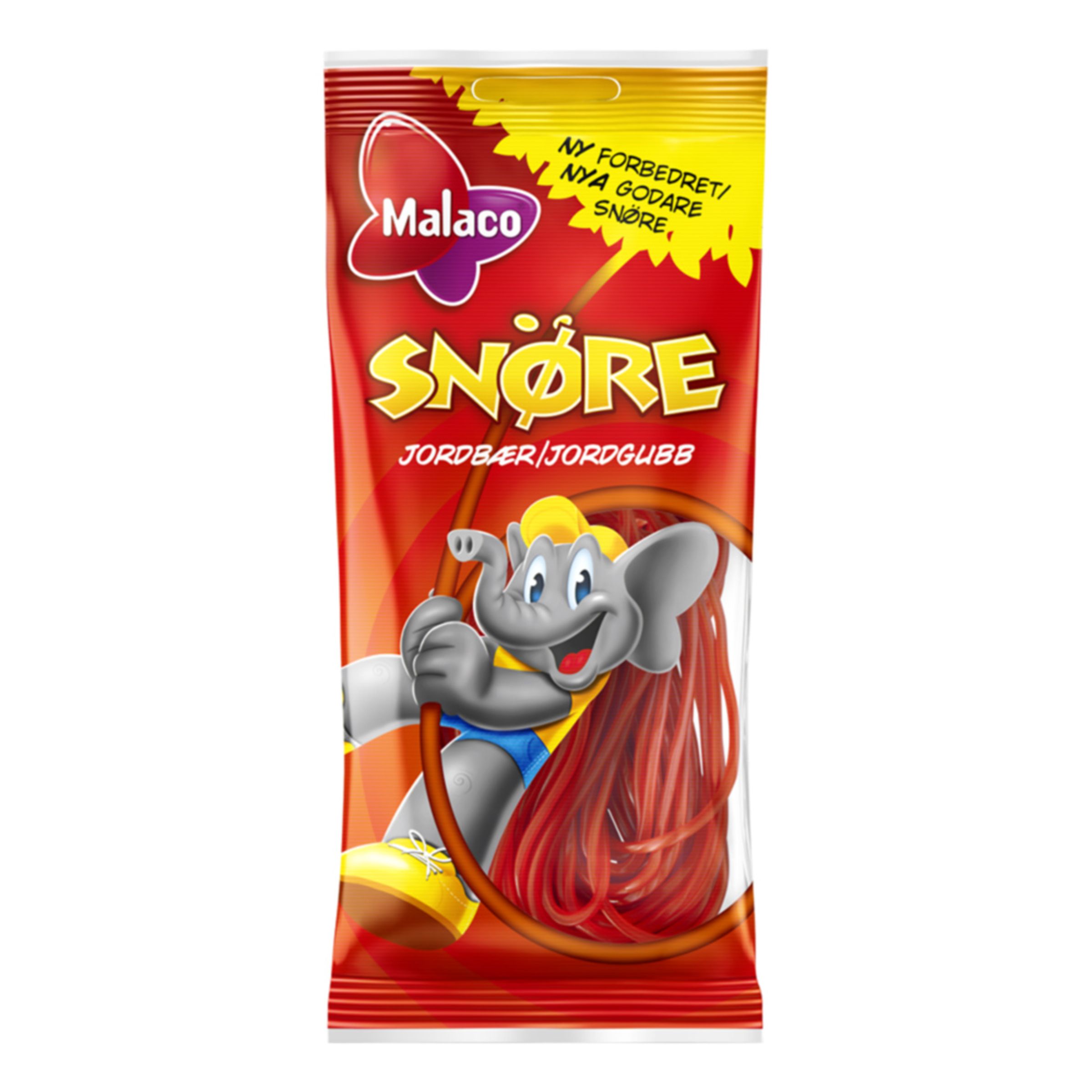 Malaco Snøre Jordbær - 94 gram
