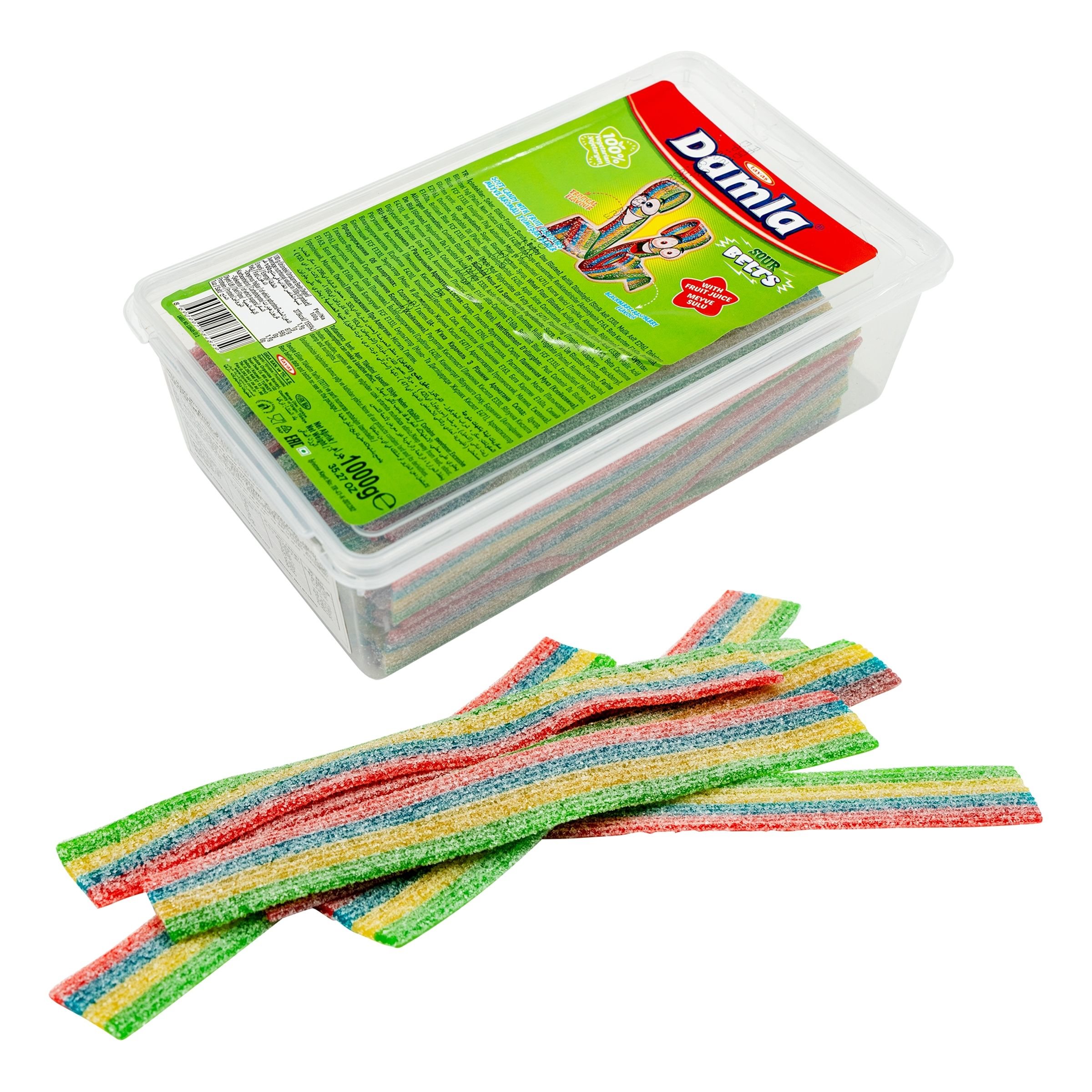Sour Belts Rainbow Økonomipakke - 1 kg