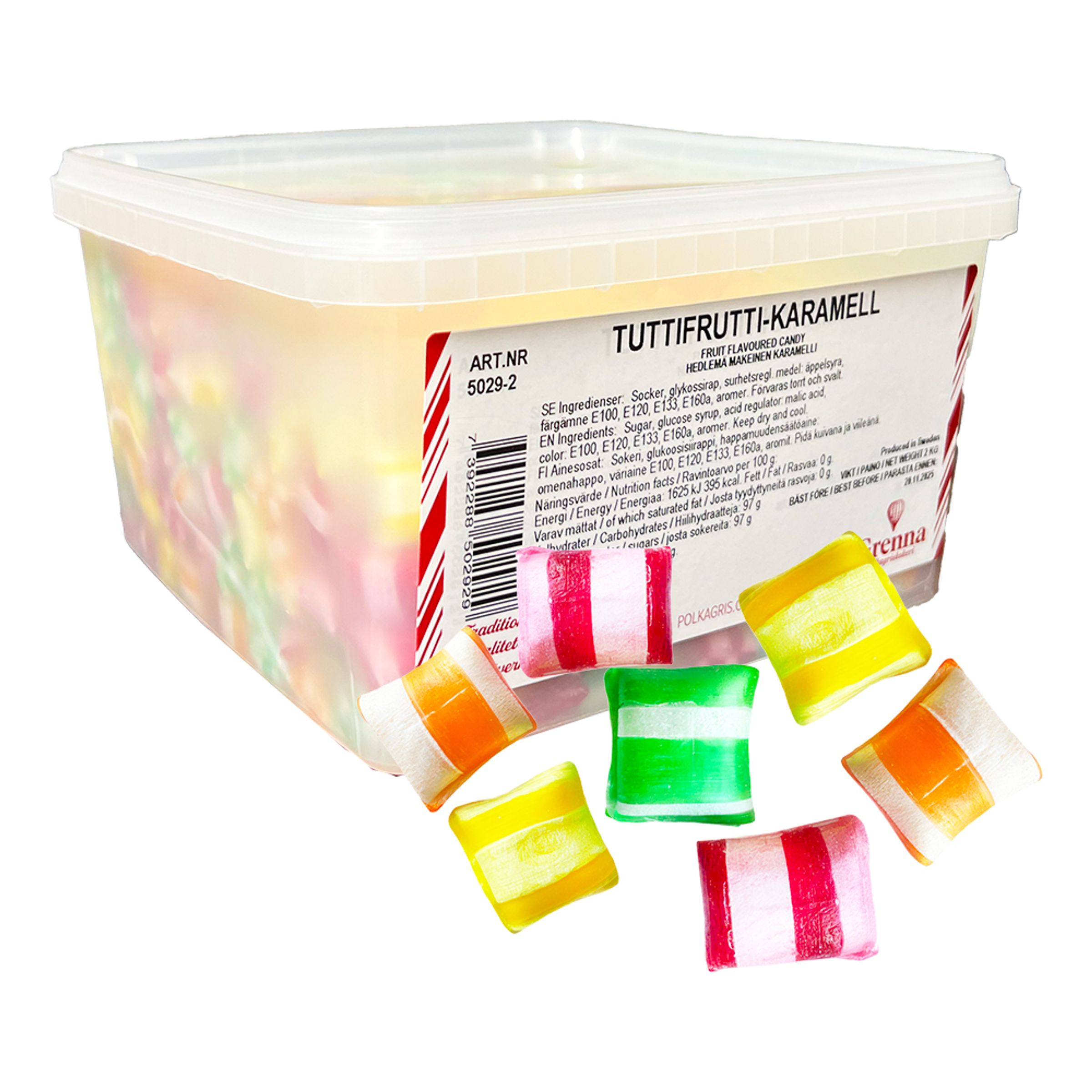 Tutti Frutti Karameller Økonomipakke - 2 kg