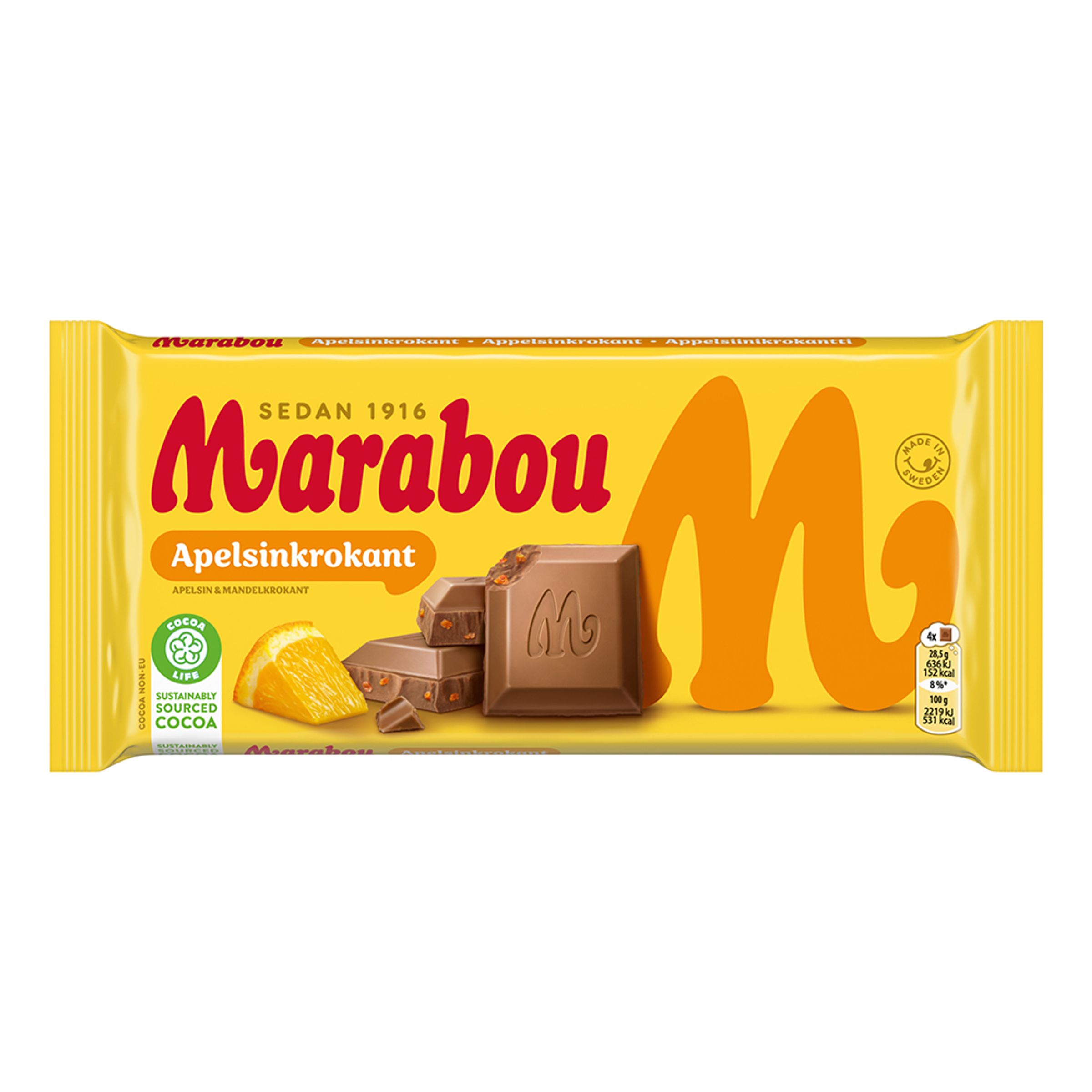 Marabou Appelsinkrokant Chokolade - 200 gram