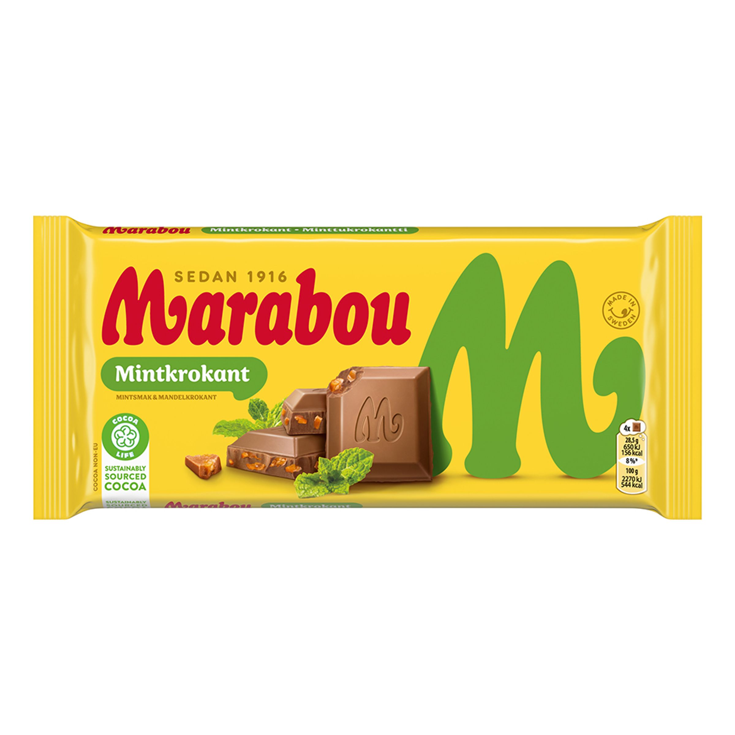 Marabou Mintkrokant Chokolade - 200 gram
