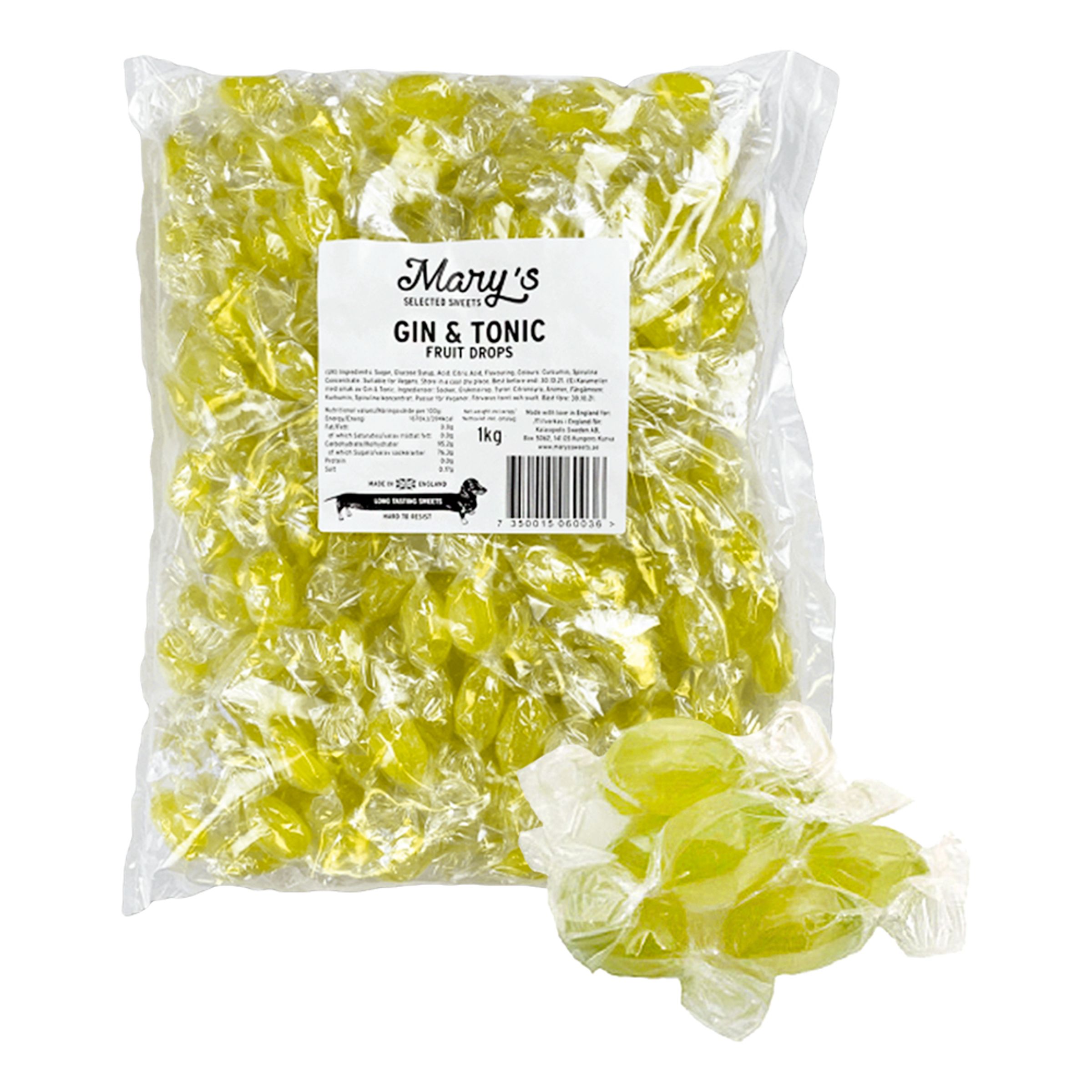 Gin & Tonic Fruit Drops Økonomipakke - 1 kg