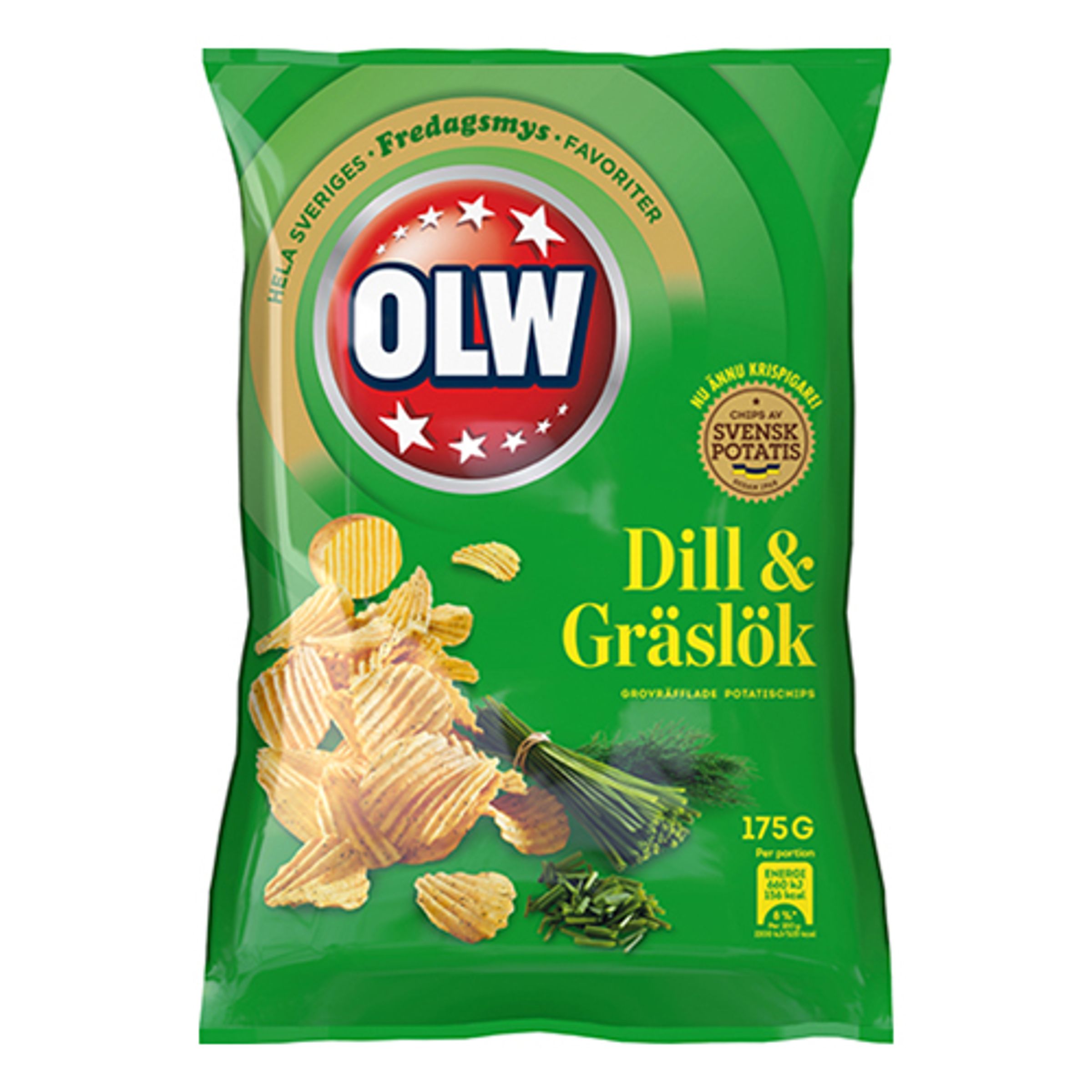 OLW Dild & Purløg Chips - 175 gram