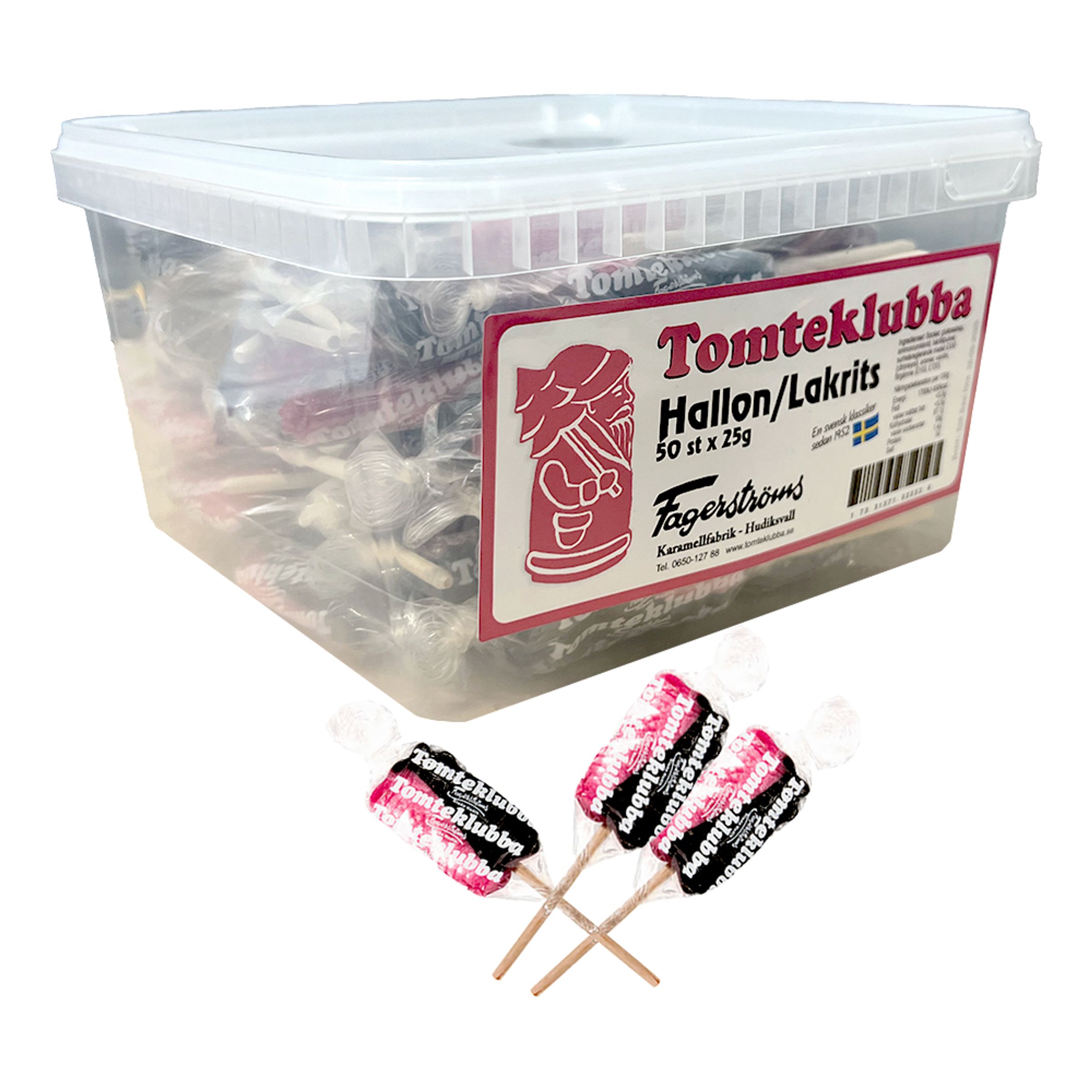 Slikkepind Hindbær/Lakrids Storpak - 50-stk