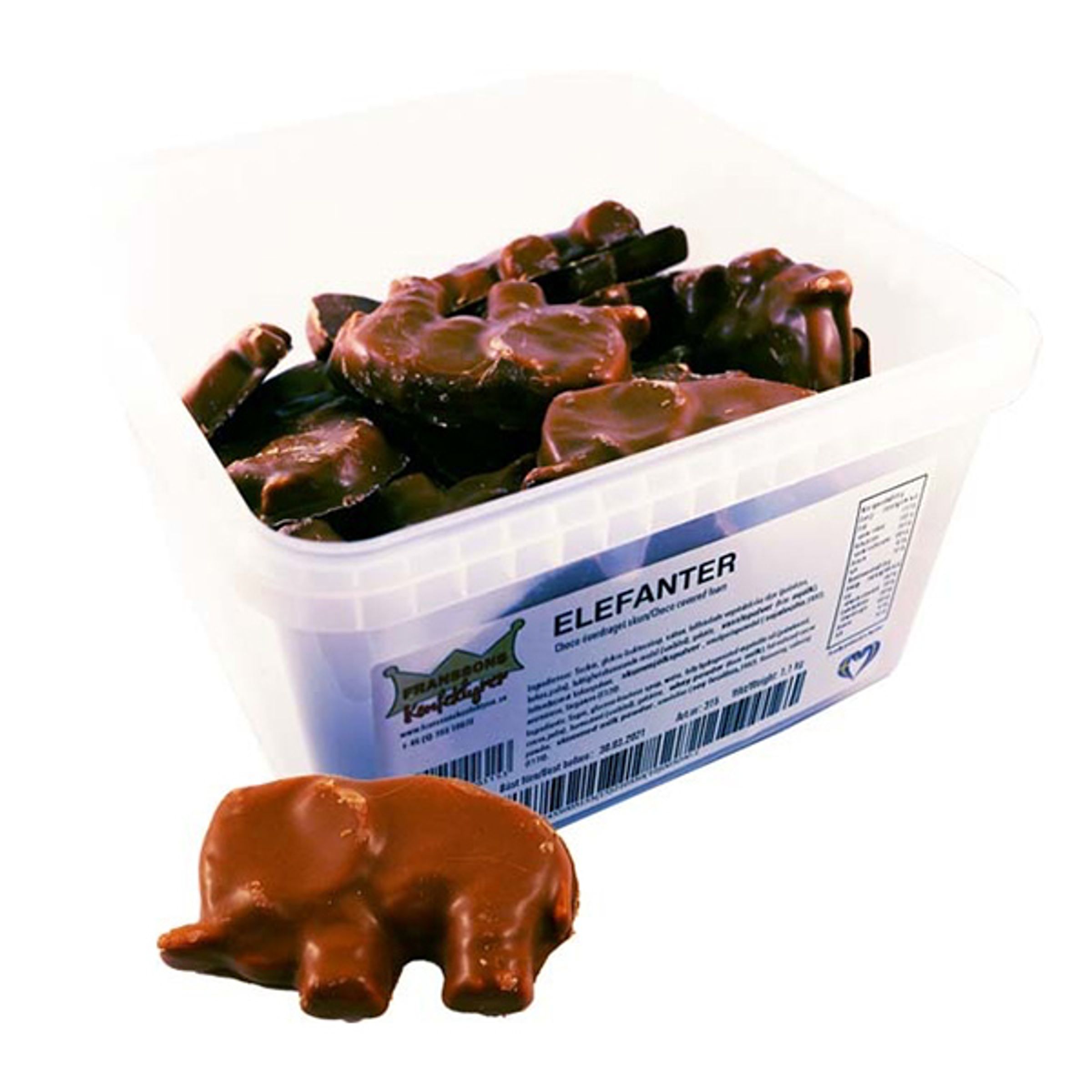 Chokoladeelefanter Løsvægt Bøtte - 1,1 kg