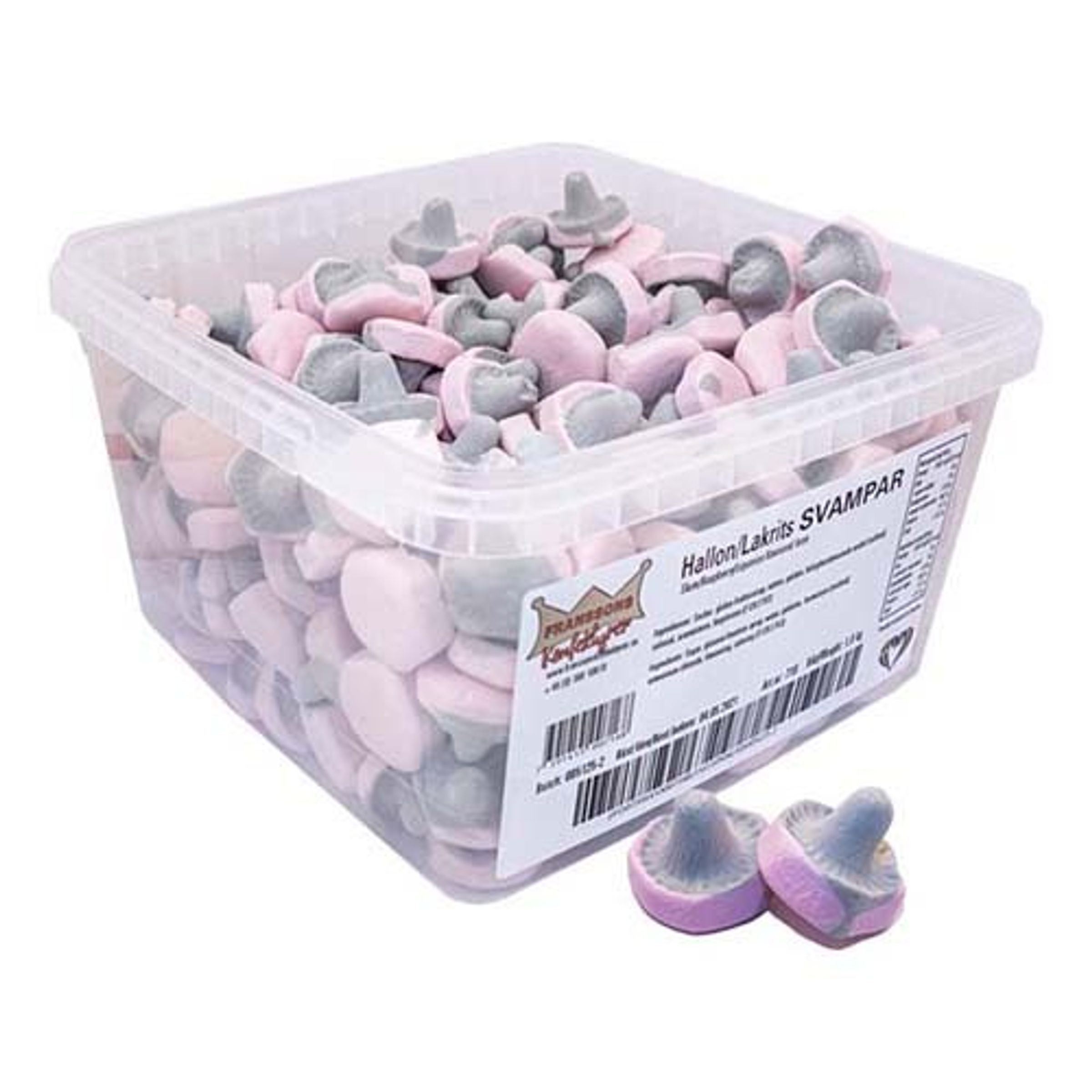 Hindbær Lakrids Svampe Løsvægt Bøtte - 1 kg