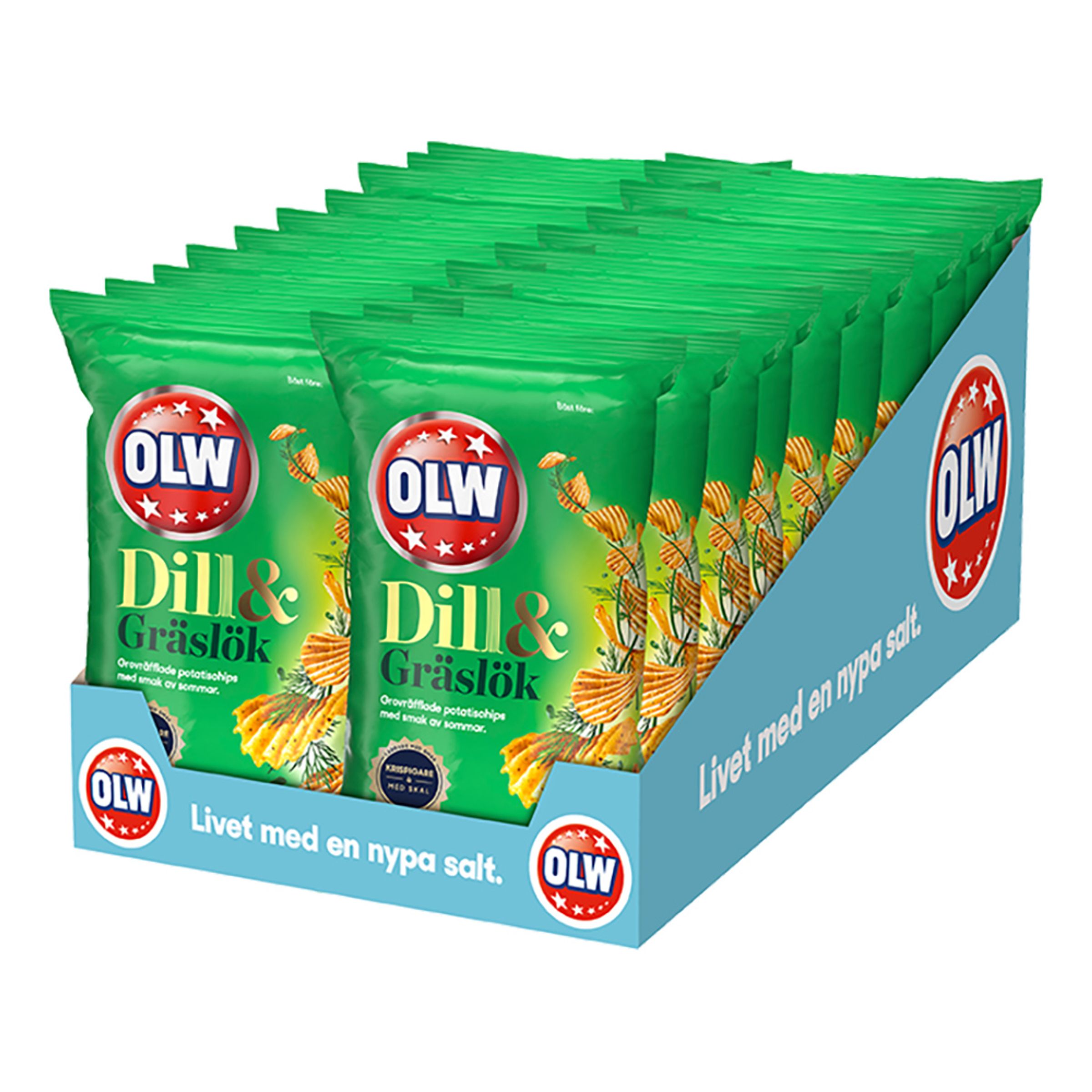 OLW Dild & Purløg Chips Storpak - 20-stk