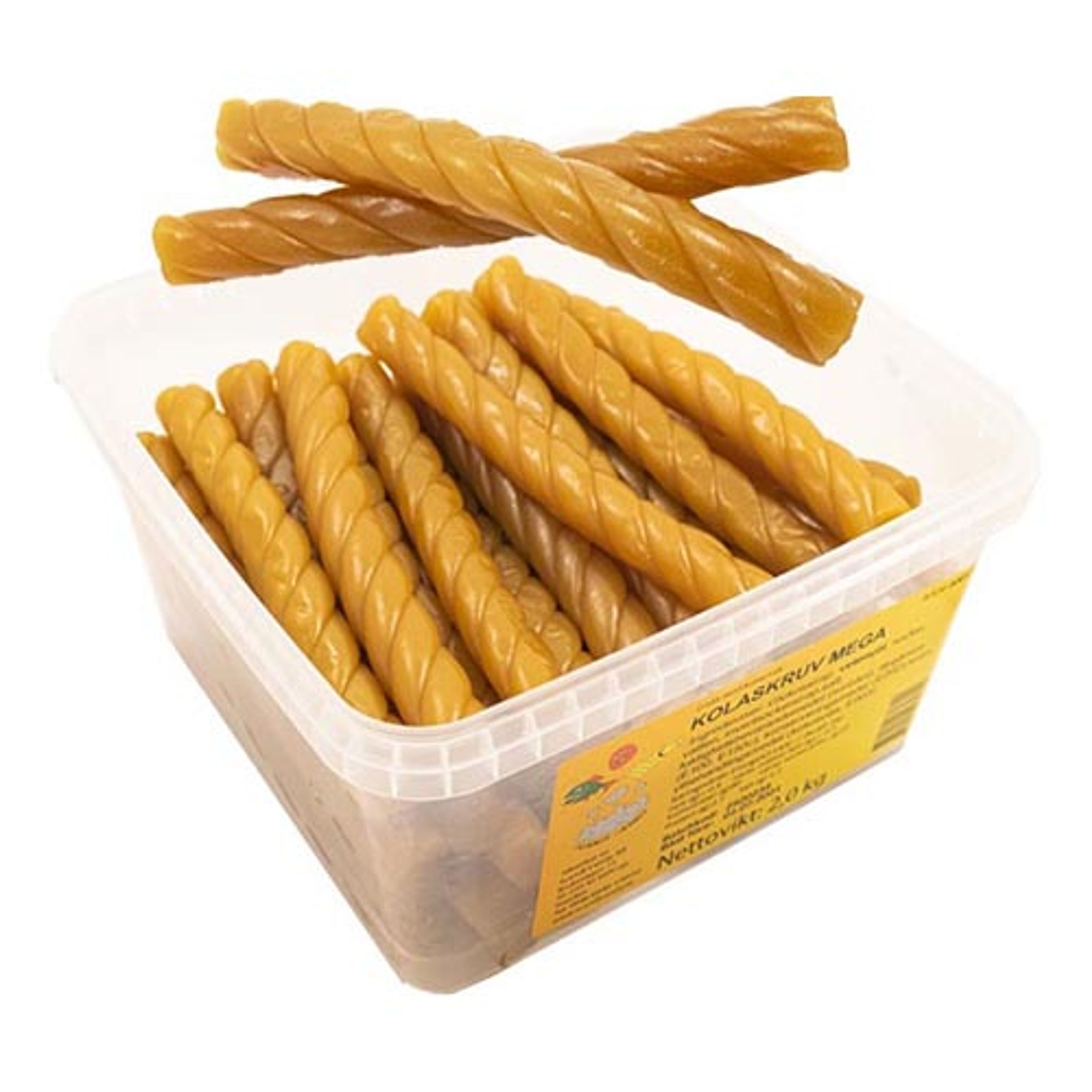 Karamelskruer Mega Size Løsvægt i Bøtte - 2,0 kg