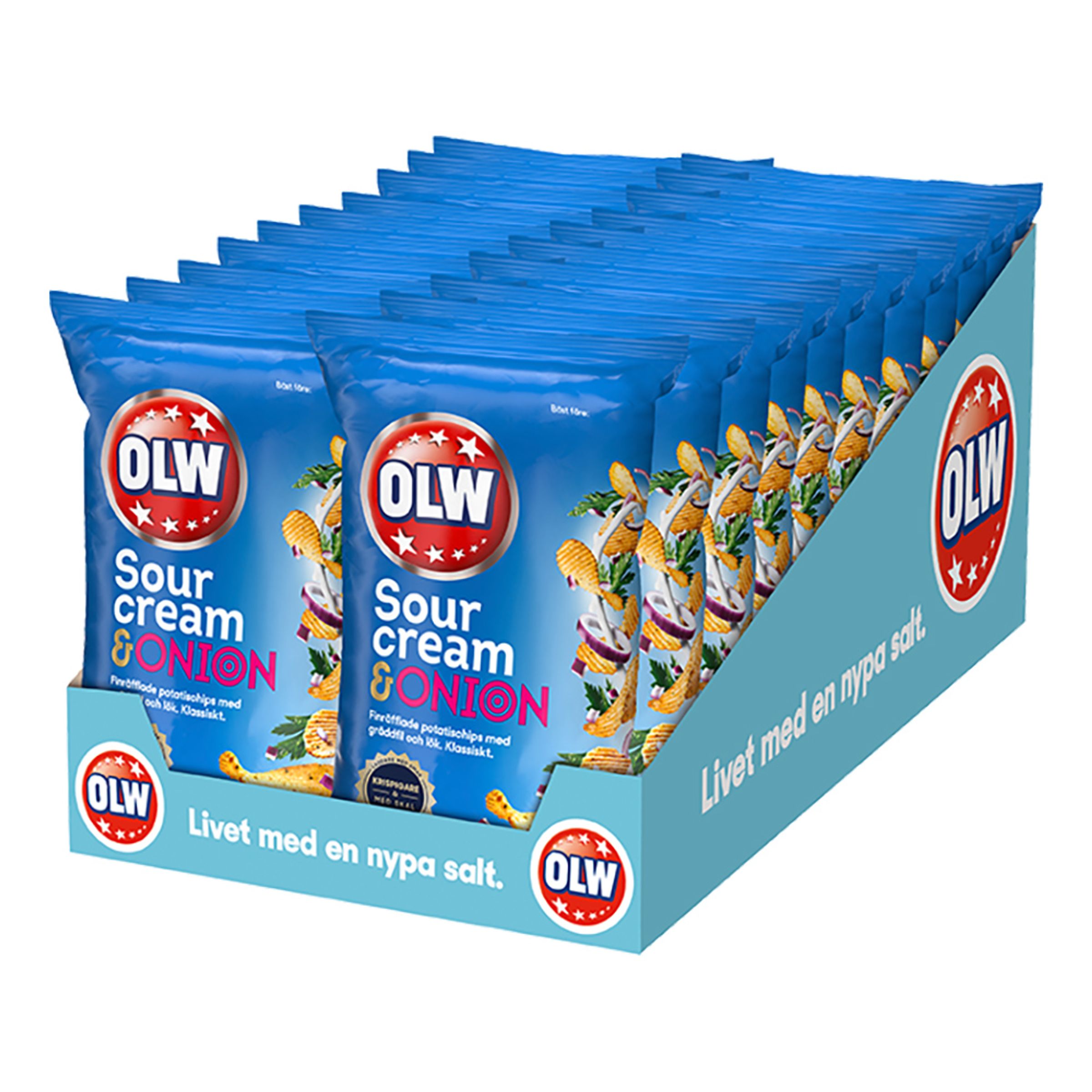 OLW Sourcream & Onion Mini Økonomipakke - 20-pak