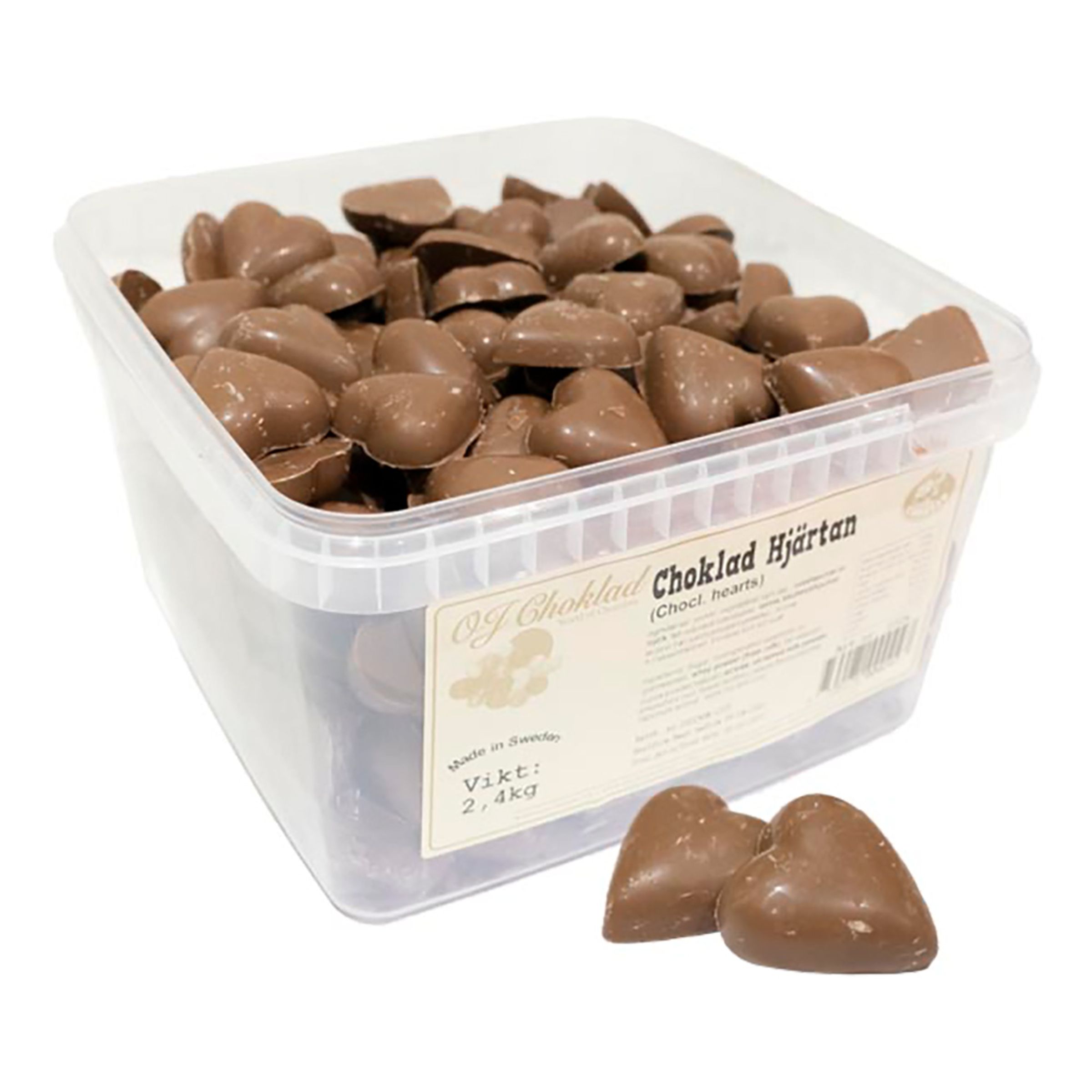 Chokoladehjerter Stor pakke - 2,4 kg