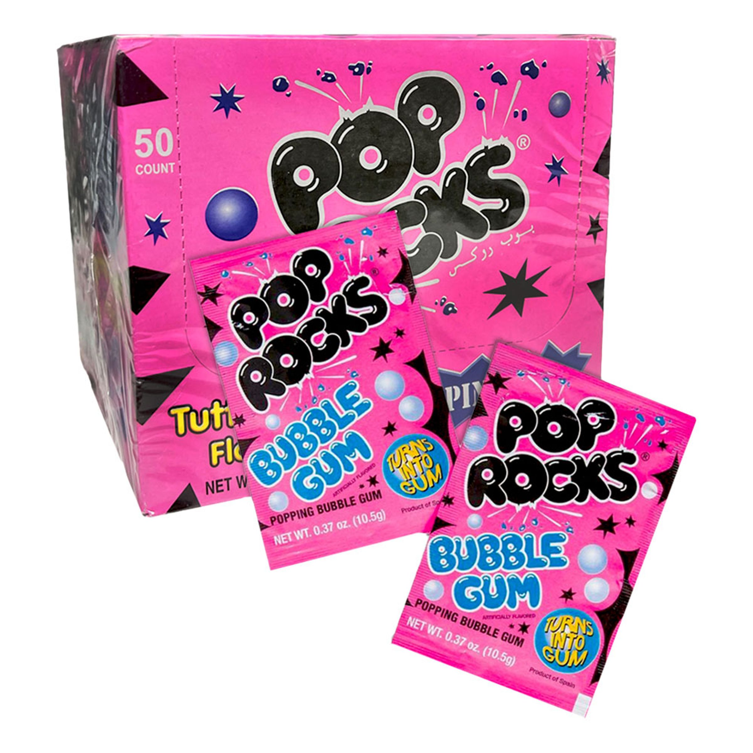 Pop Rocks Bubble Gum Storpak - 50-stk
