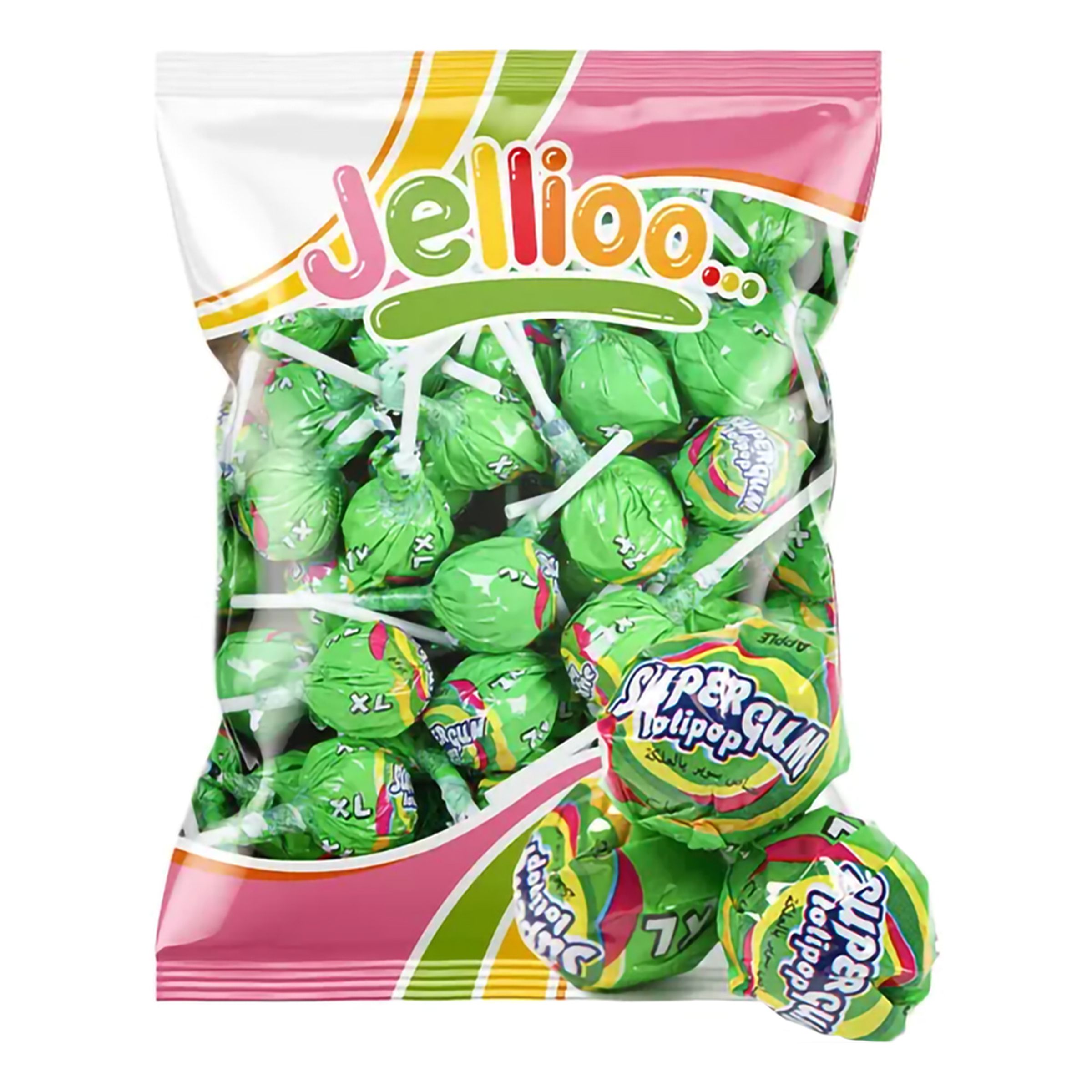 Super Gum Lollipop Green Apple Økonomipakke - 53-pak