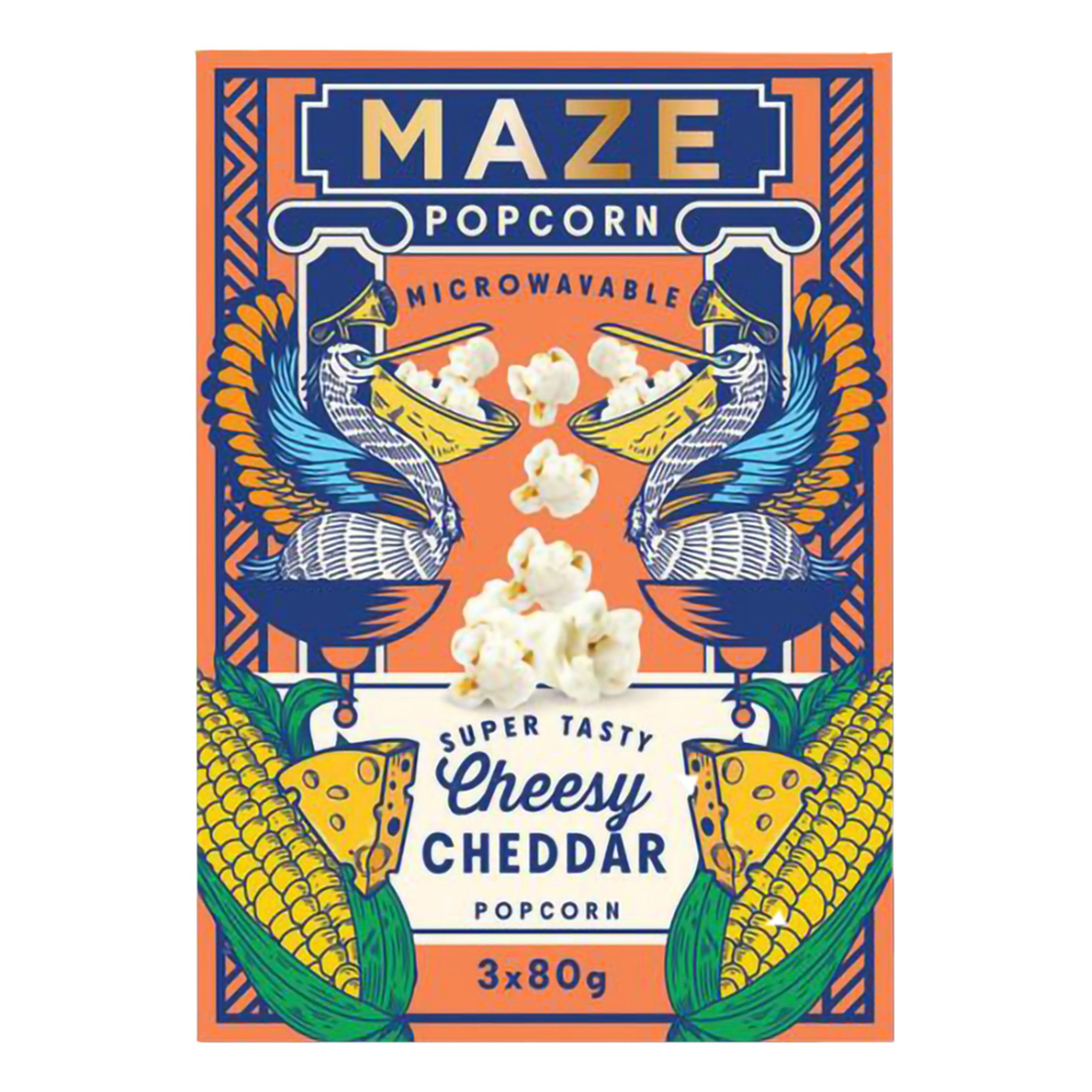 Maze Popcorn Cheesy Cheddar - 3-pak