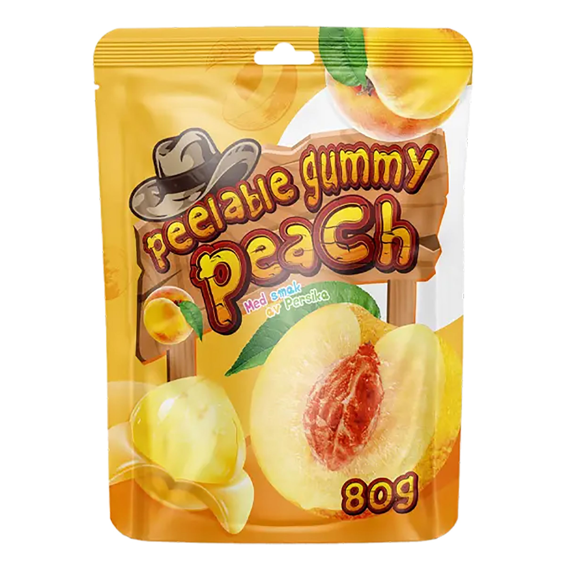 Peelable Gummy Peach Geléslik - 80 gram