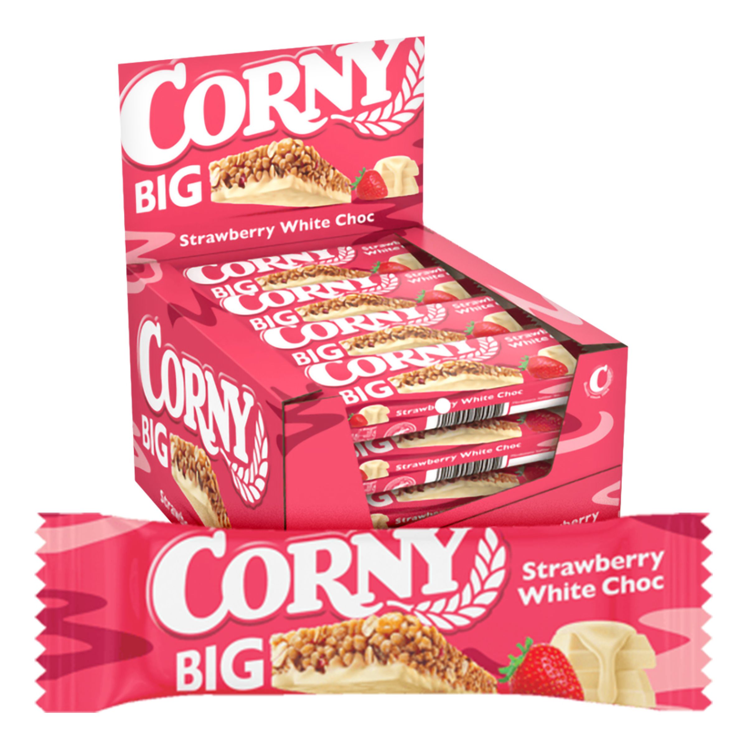 Corny Big Jordbær Hvid Chokolade Økonomipakke - 24-pak
