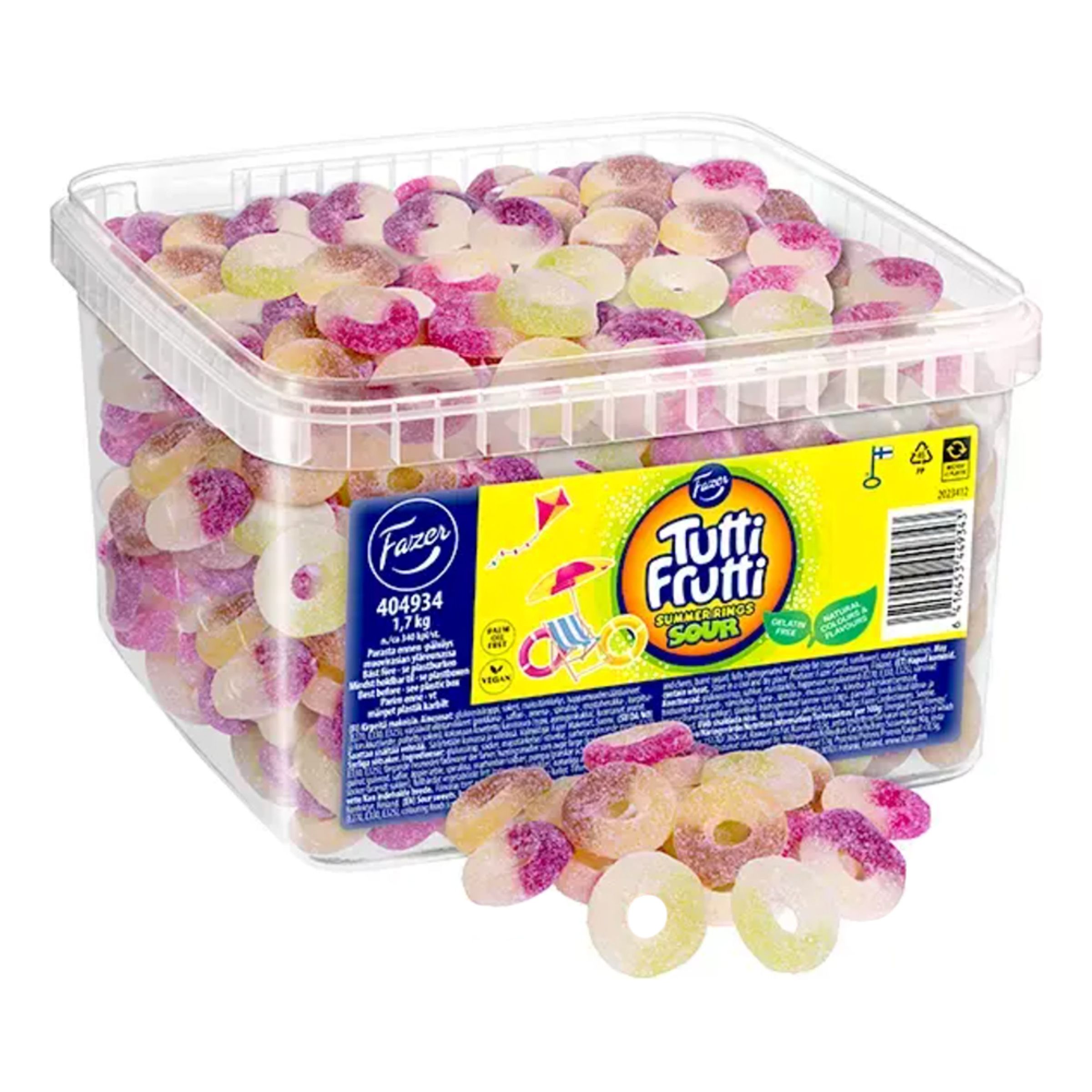 Tutti Frutti Summer Rings Sour Økonomipakke - 1,7 kg
