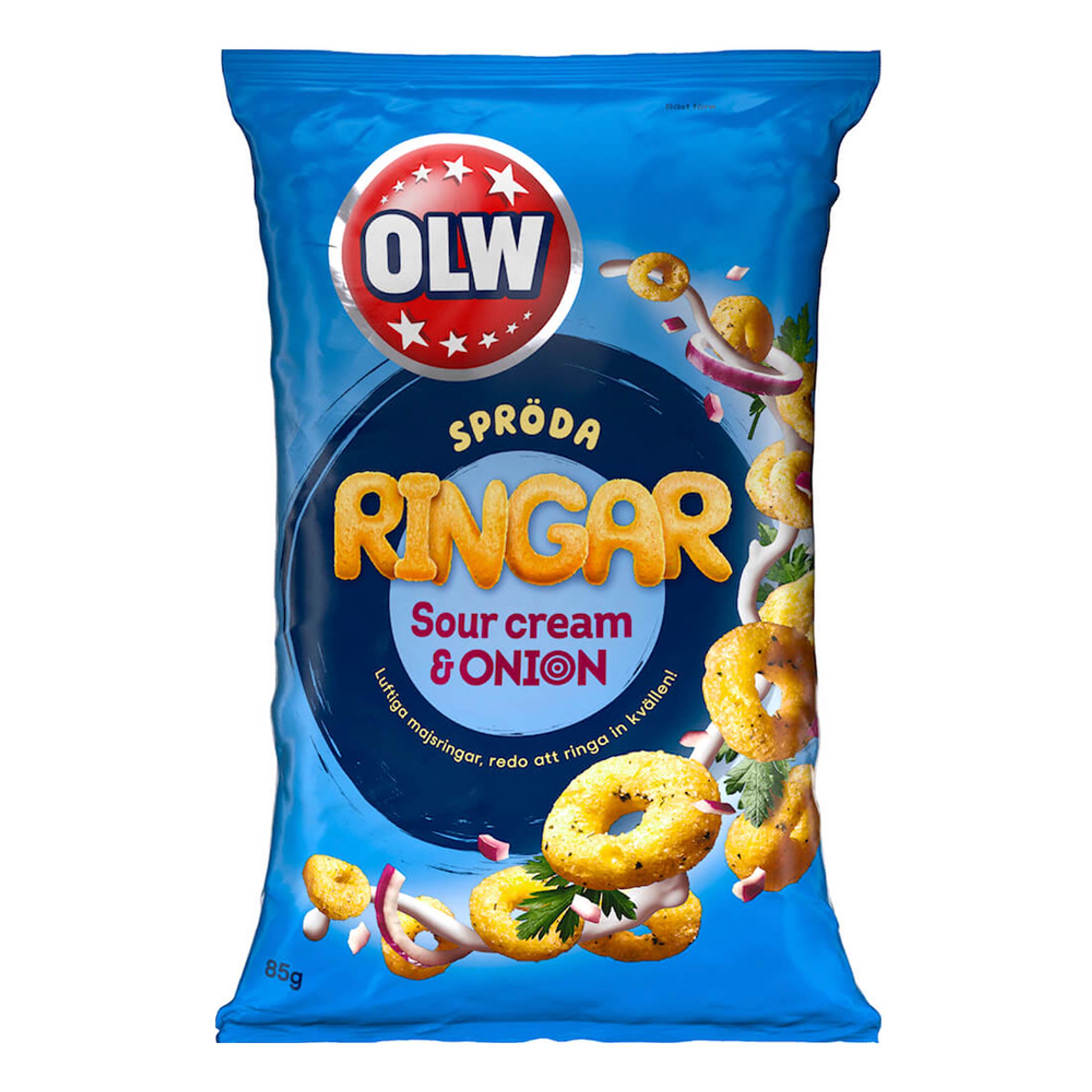 OLW Sprøde Ringe Sourcream & Onion - 85 gram