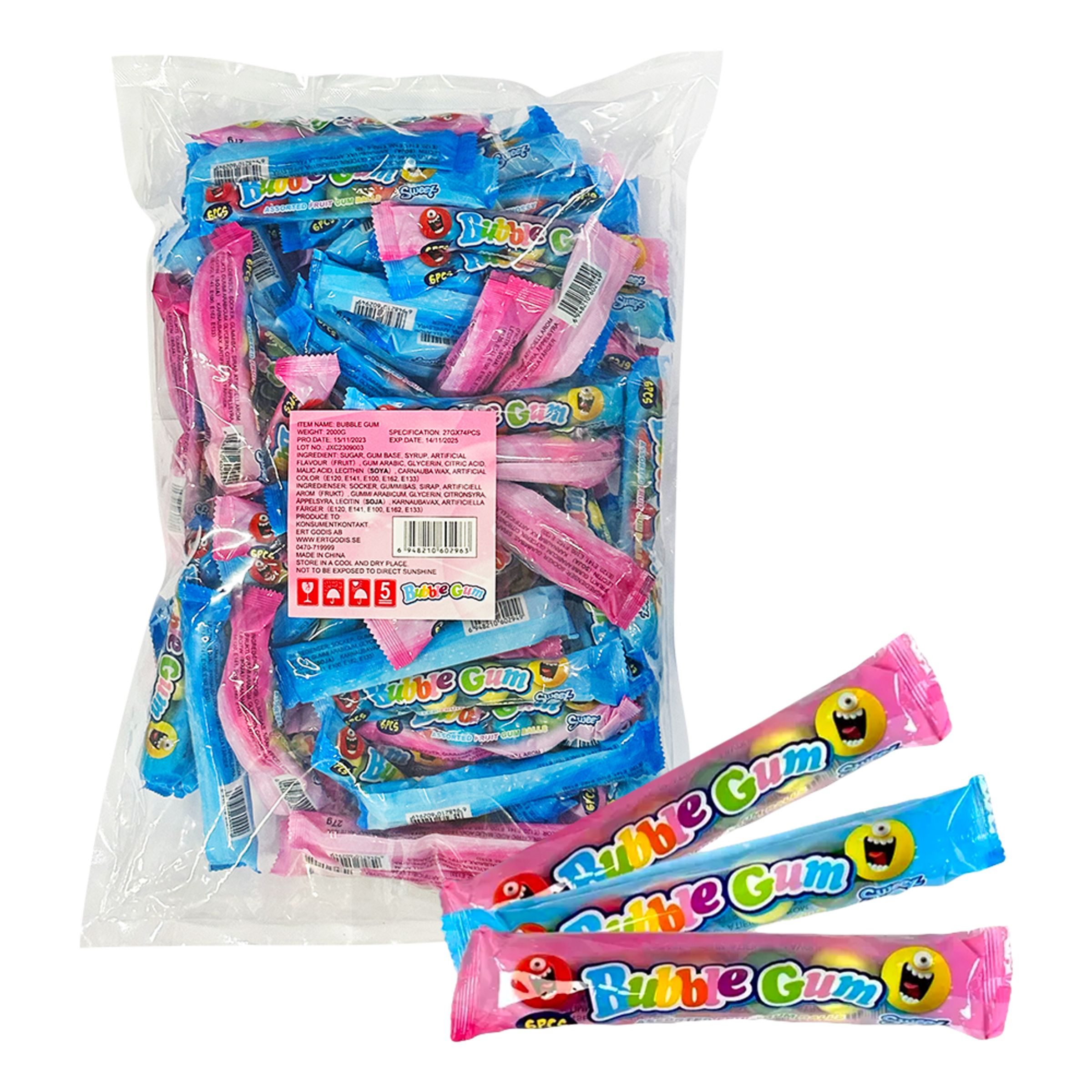 Tyggegummikugler Økonomipakke - 2 kg