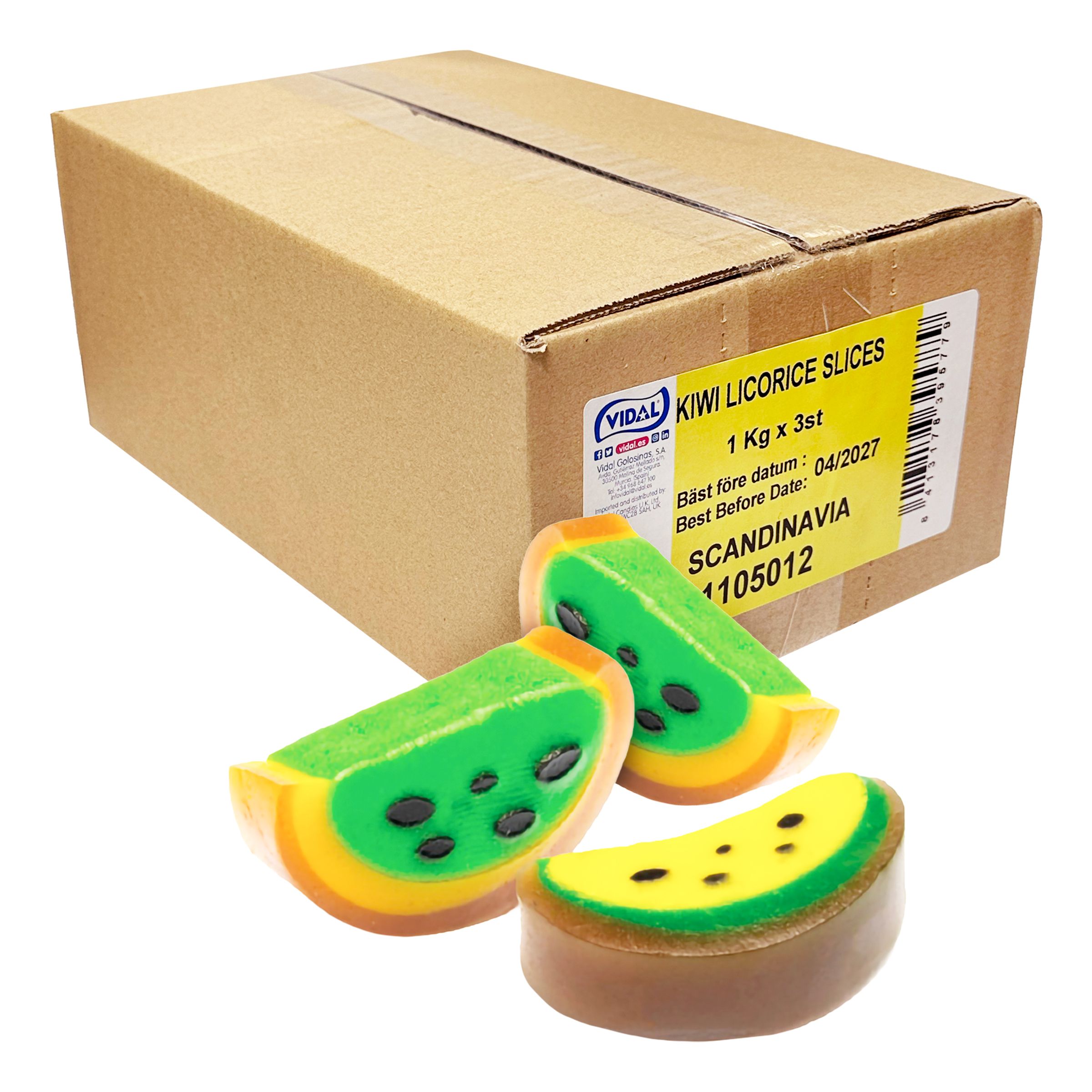 Kiwi Slices Licorice Økonomipakke - 3 kg
