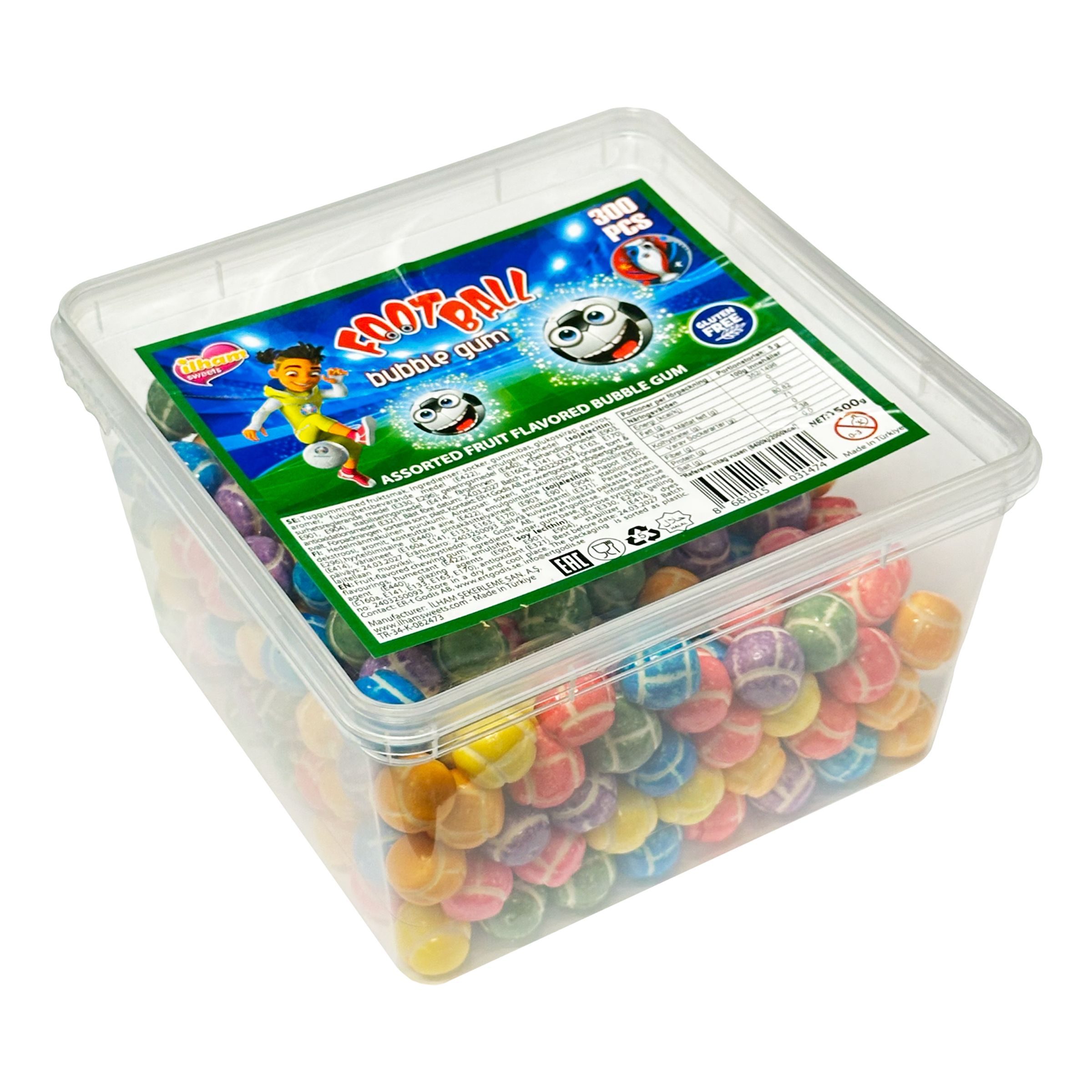 Fodbold Bubblegum Økonomipakke - 1,5 kg
