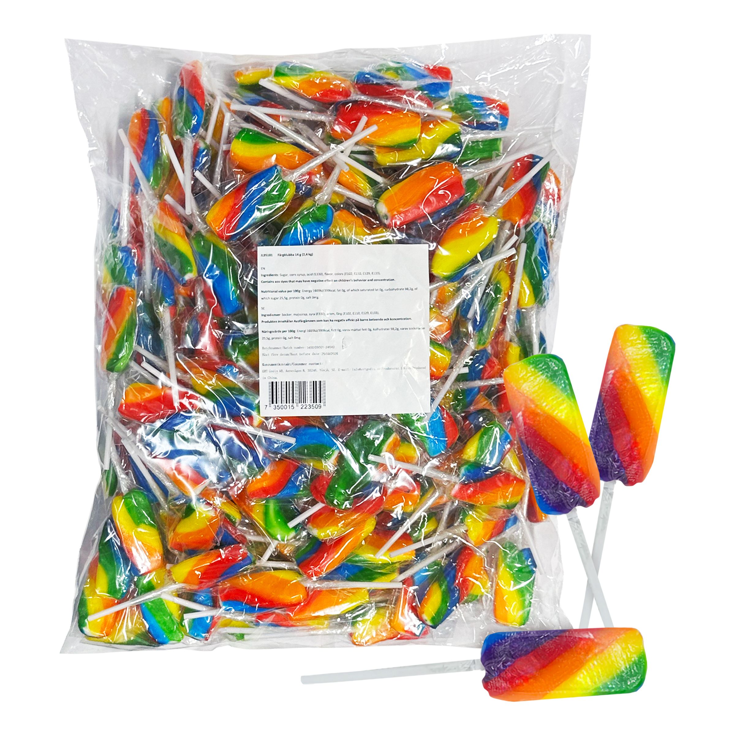 Farveslikkepinde Økonomipakke - 2,4 kg