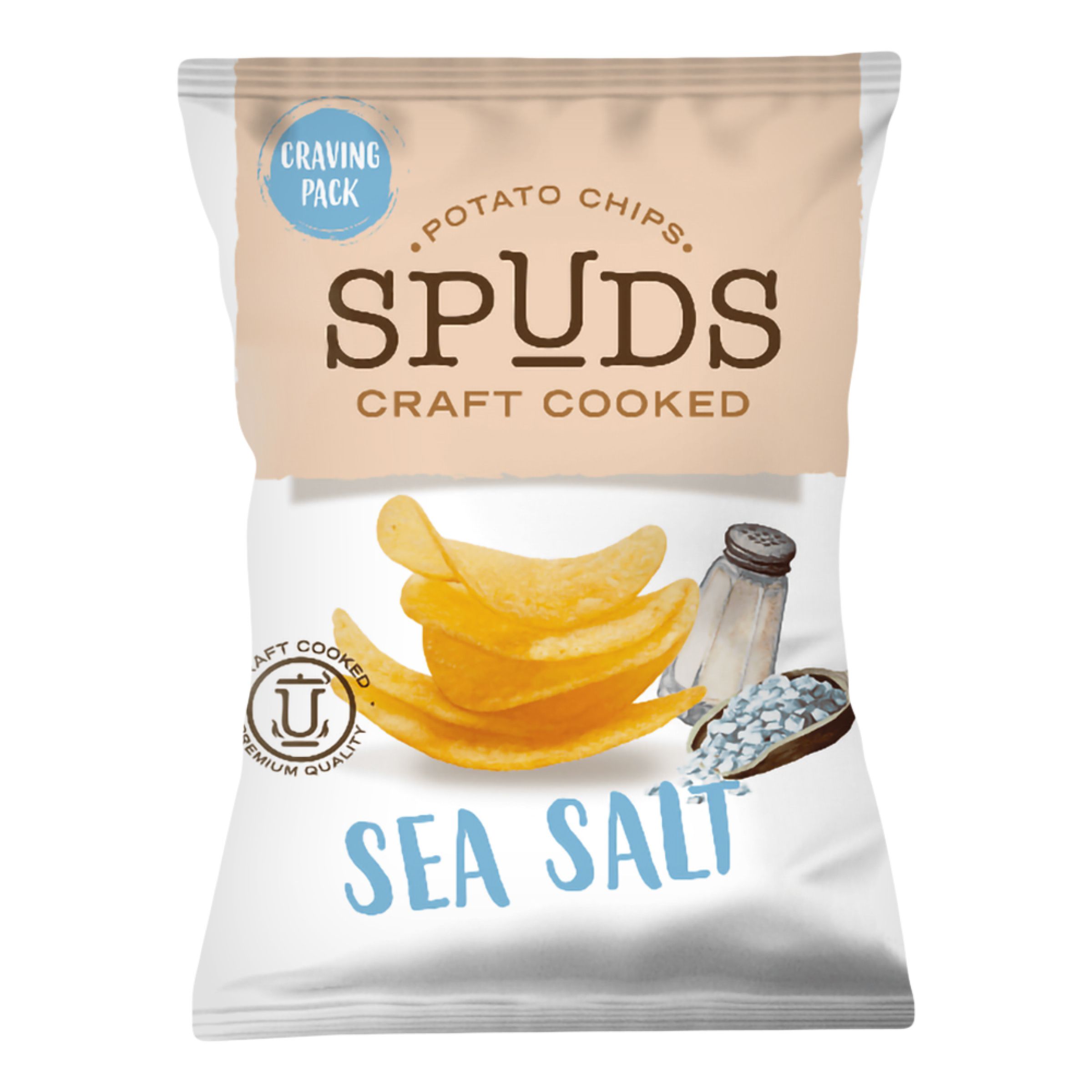 Spuds Craft Cooked Chips Sea Salt - 145 gram