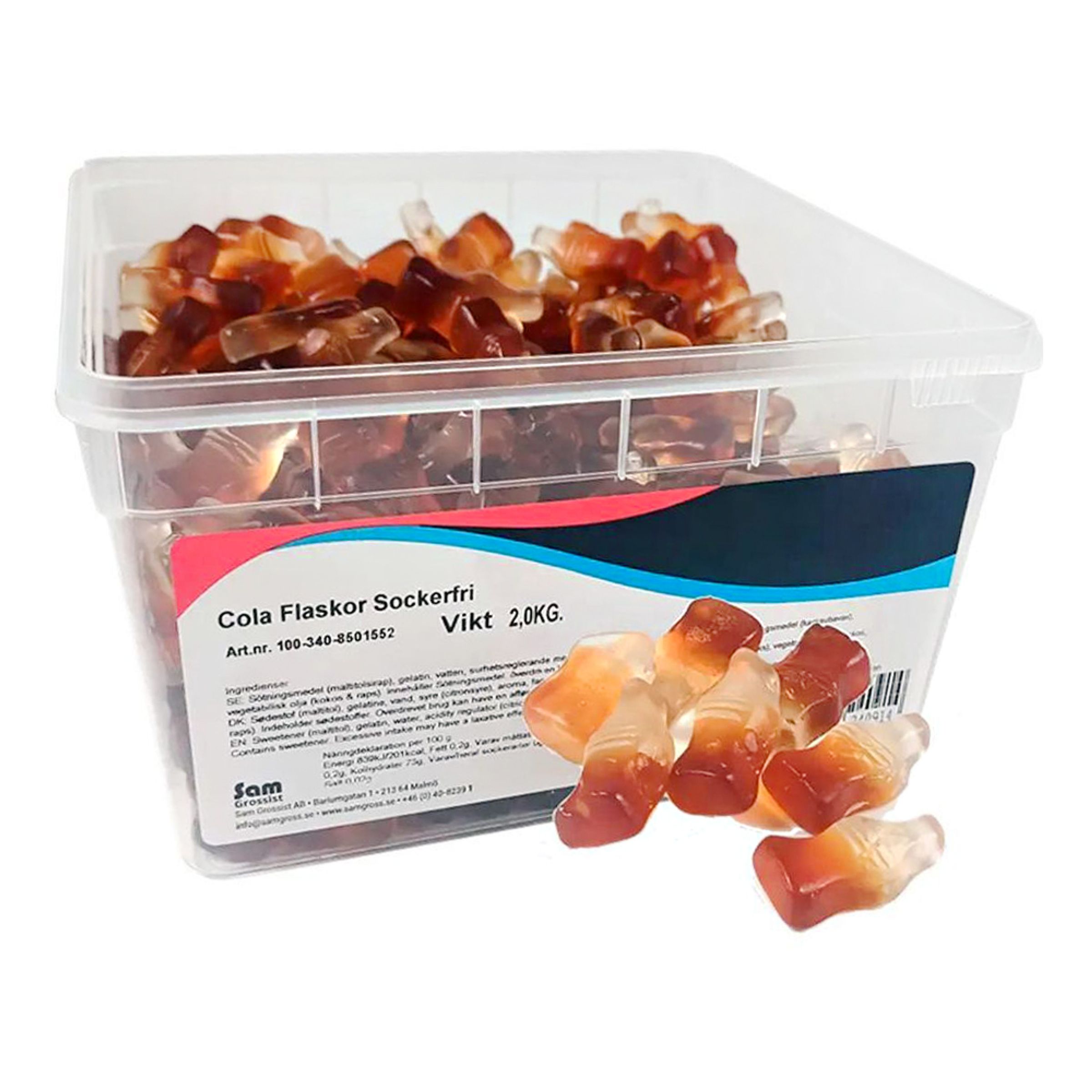 Colaflasker Sukkerfri Økonomipakke - 2 kg