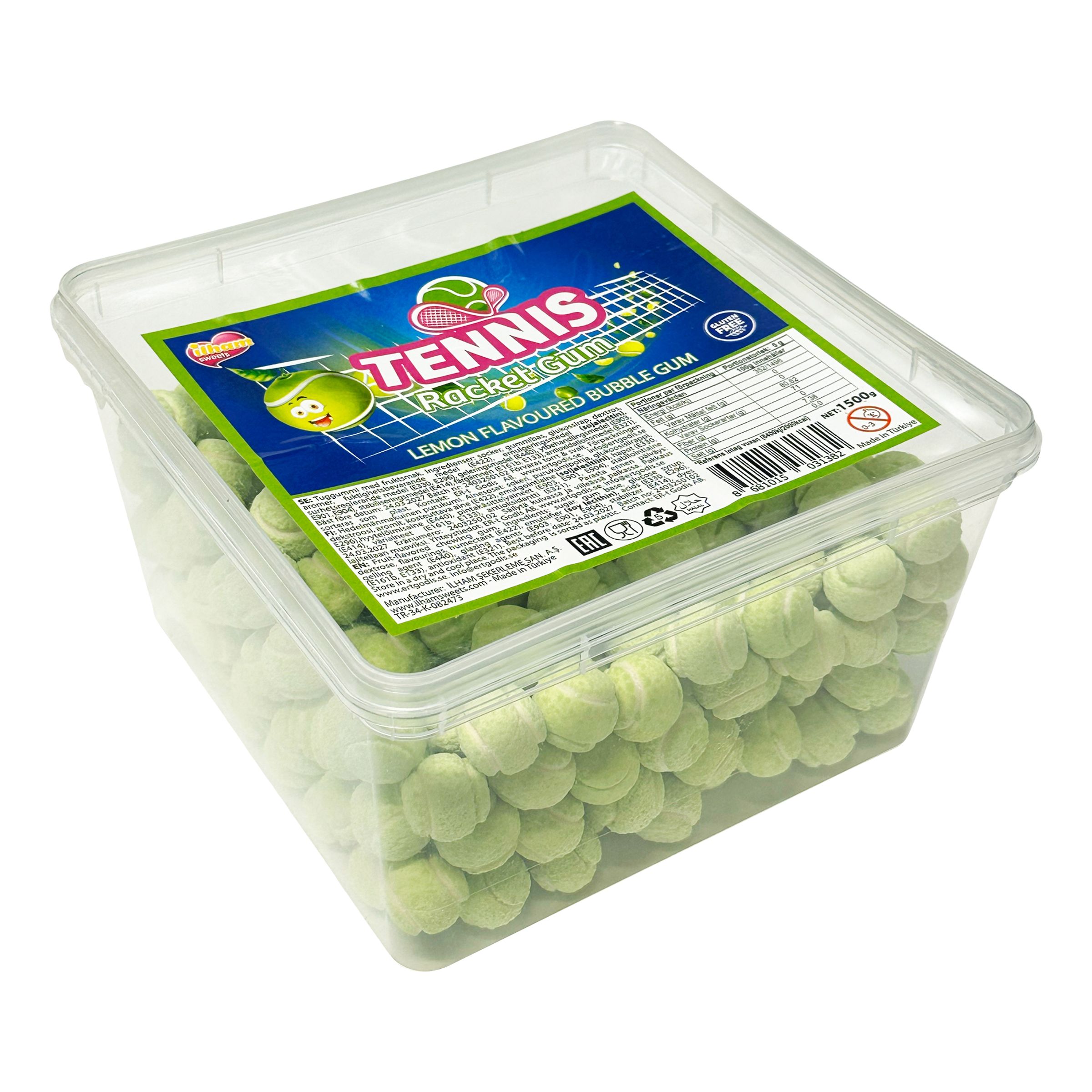 Tennis Bubble Gum Økonomipakke - 1,5 kg