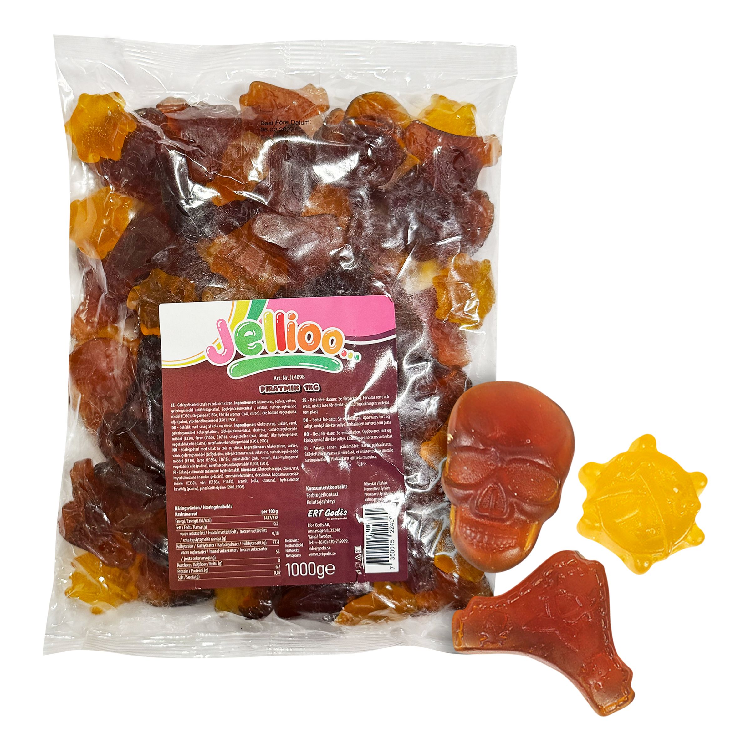 Jellioo Pirat Mix Økonomipakke - 1 kg