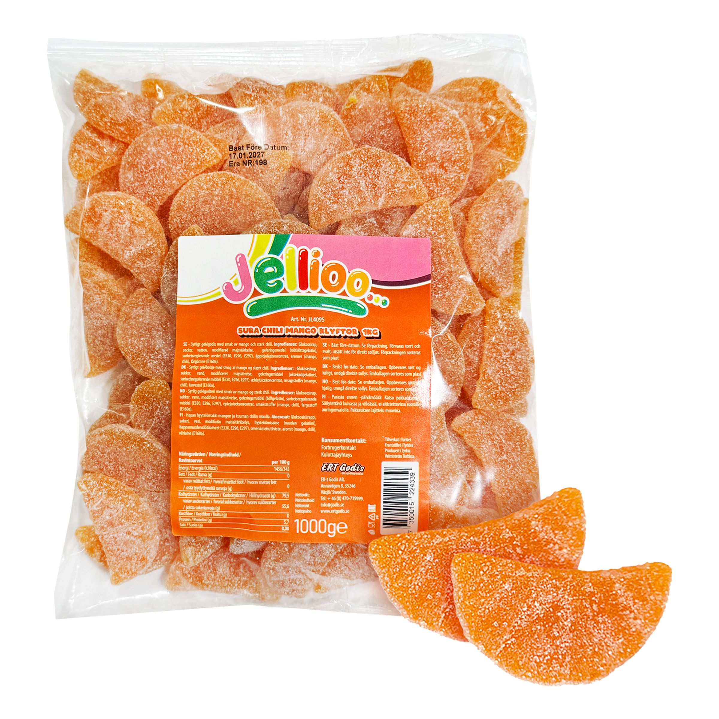Jellioo Sure Chili Mango Både Økonomipakke - 1 kg