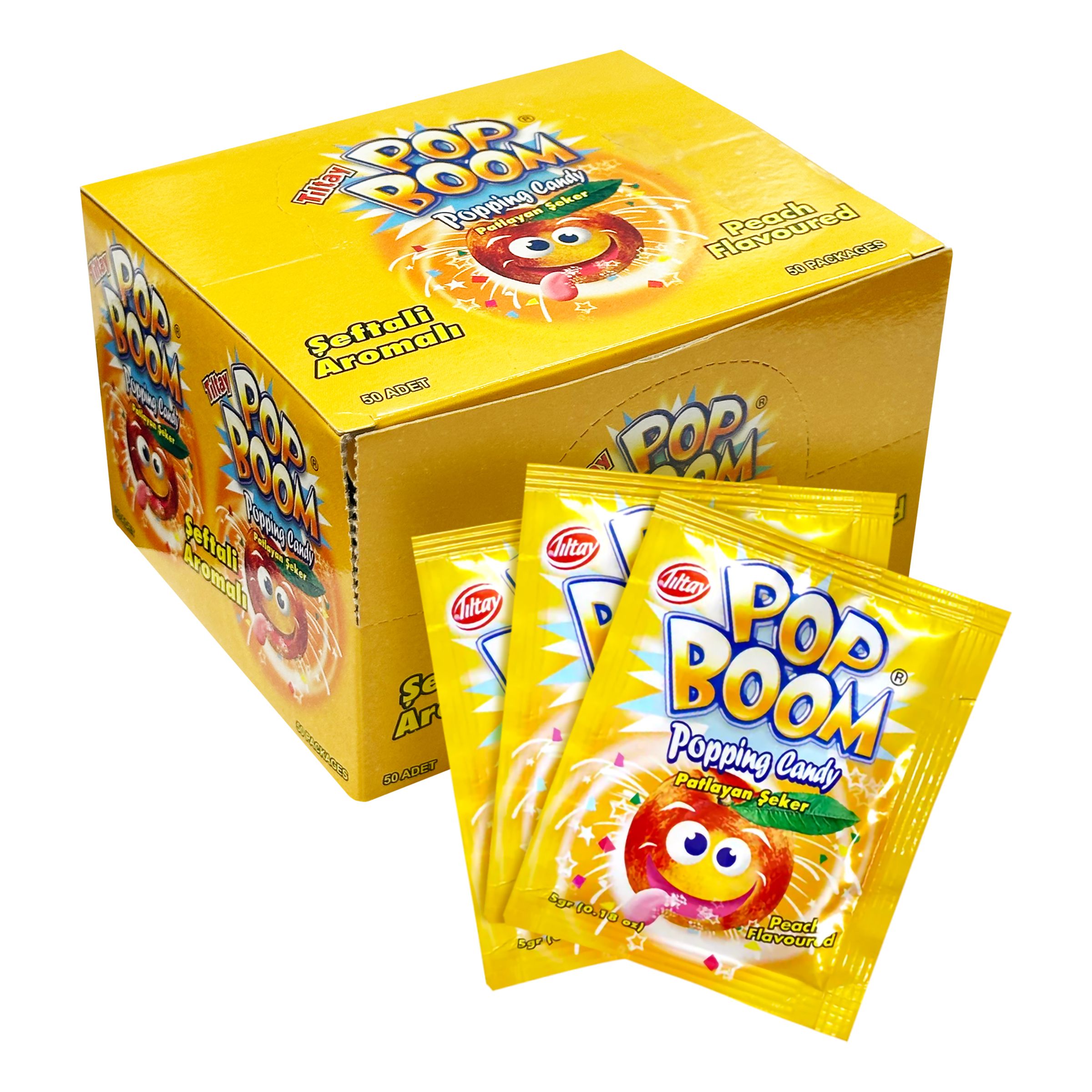Pop Boom Popping Candy Peach Økonomipakke - 50-pak
