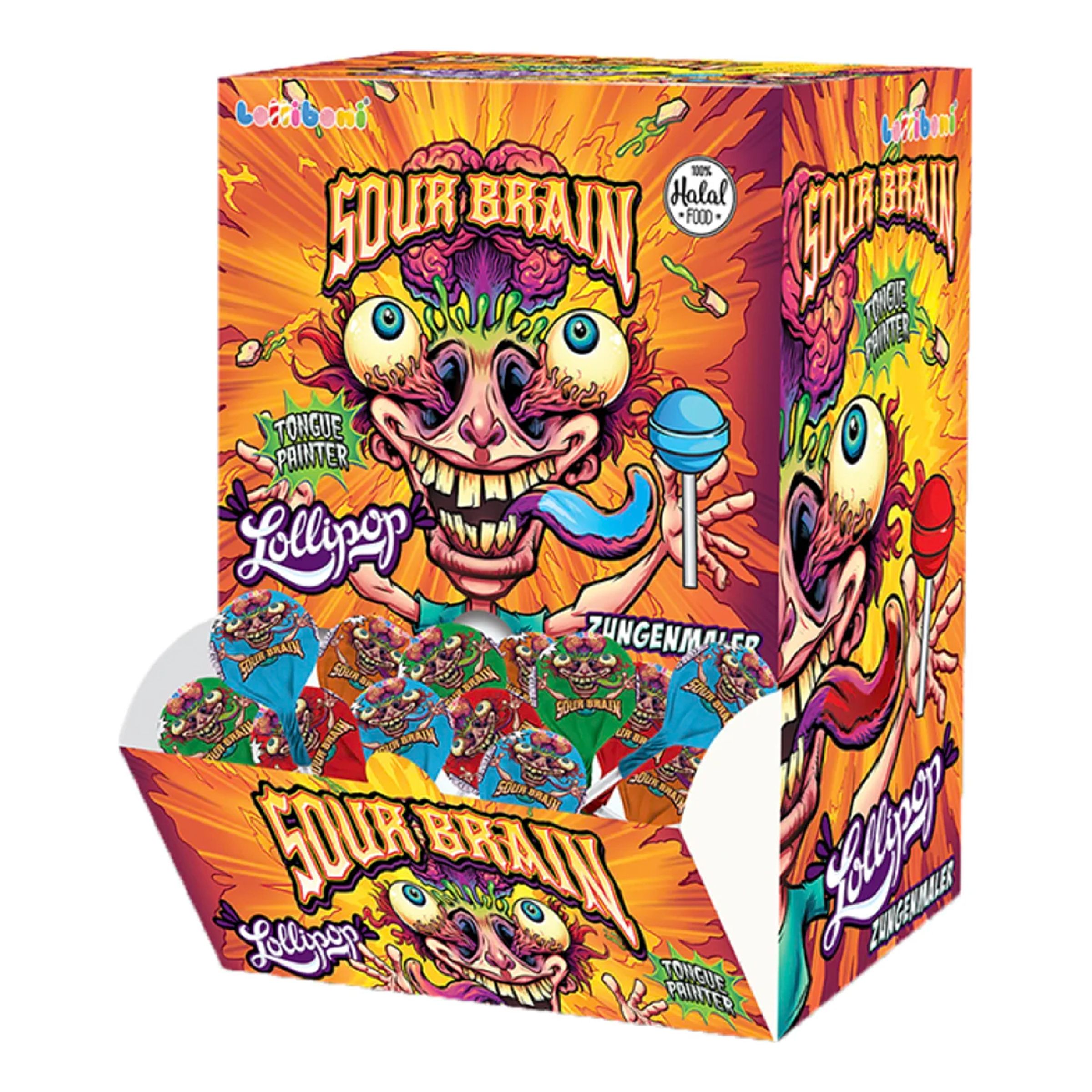 Sour Brain Lollipop Økonomipakke - 100-pak