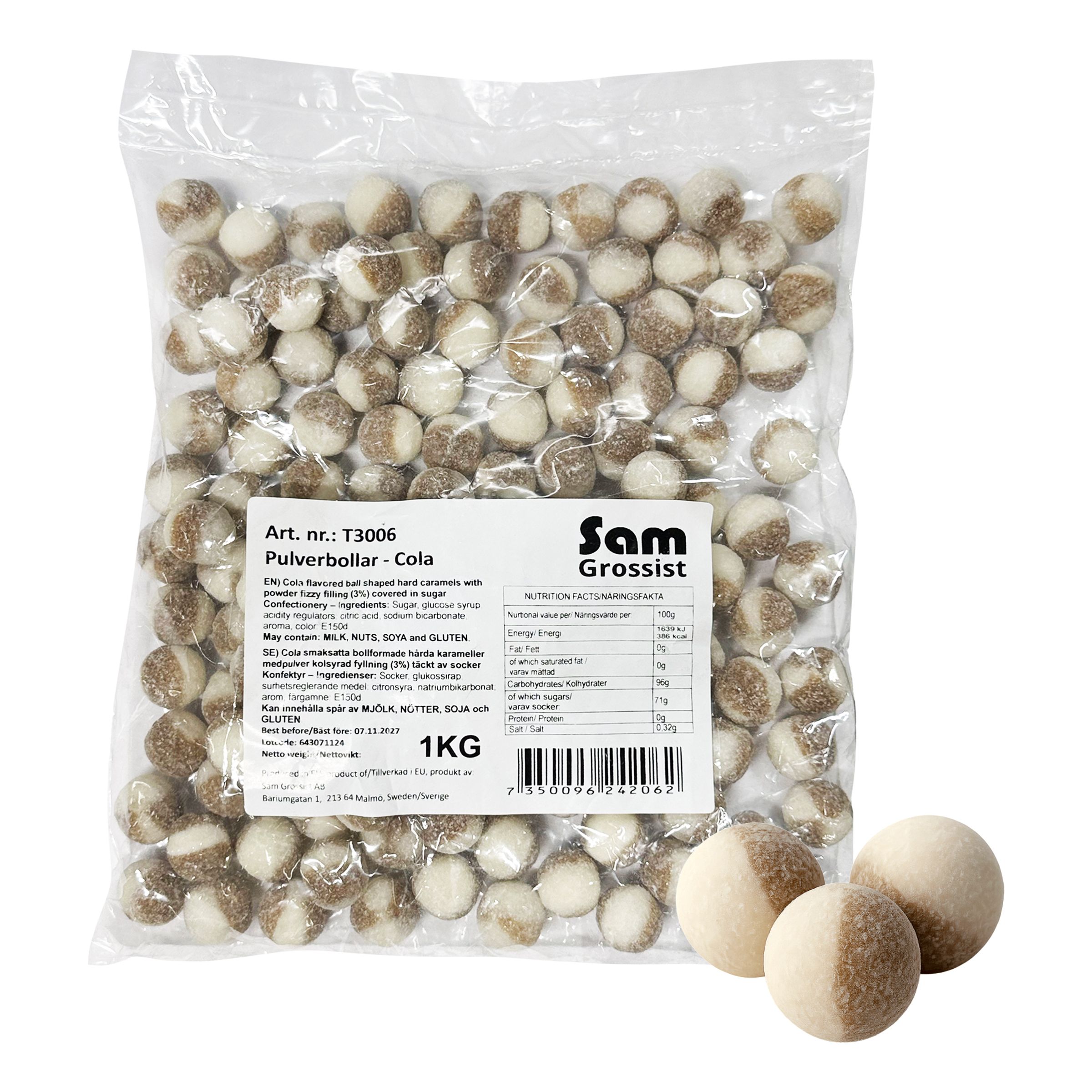 Pulverkugler Cola Økonomipakke - 1 kg