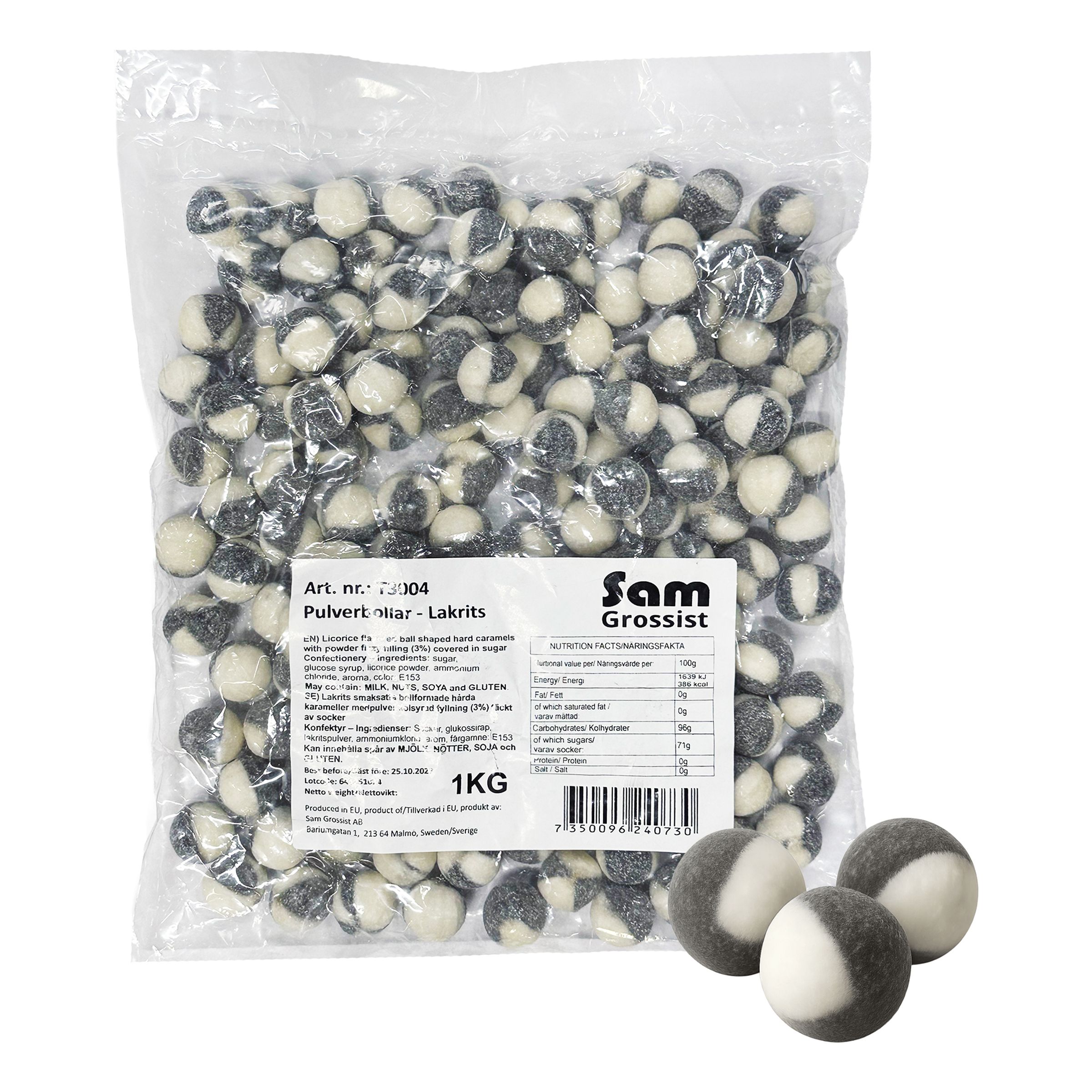 Pulverboller Lakrids Økonomipakke - 1 kg
